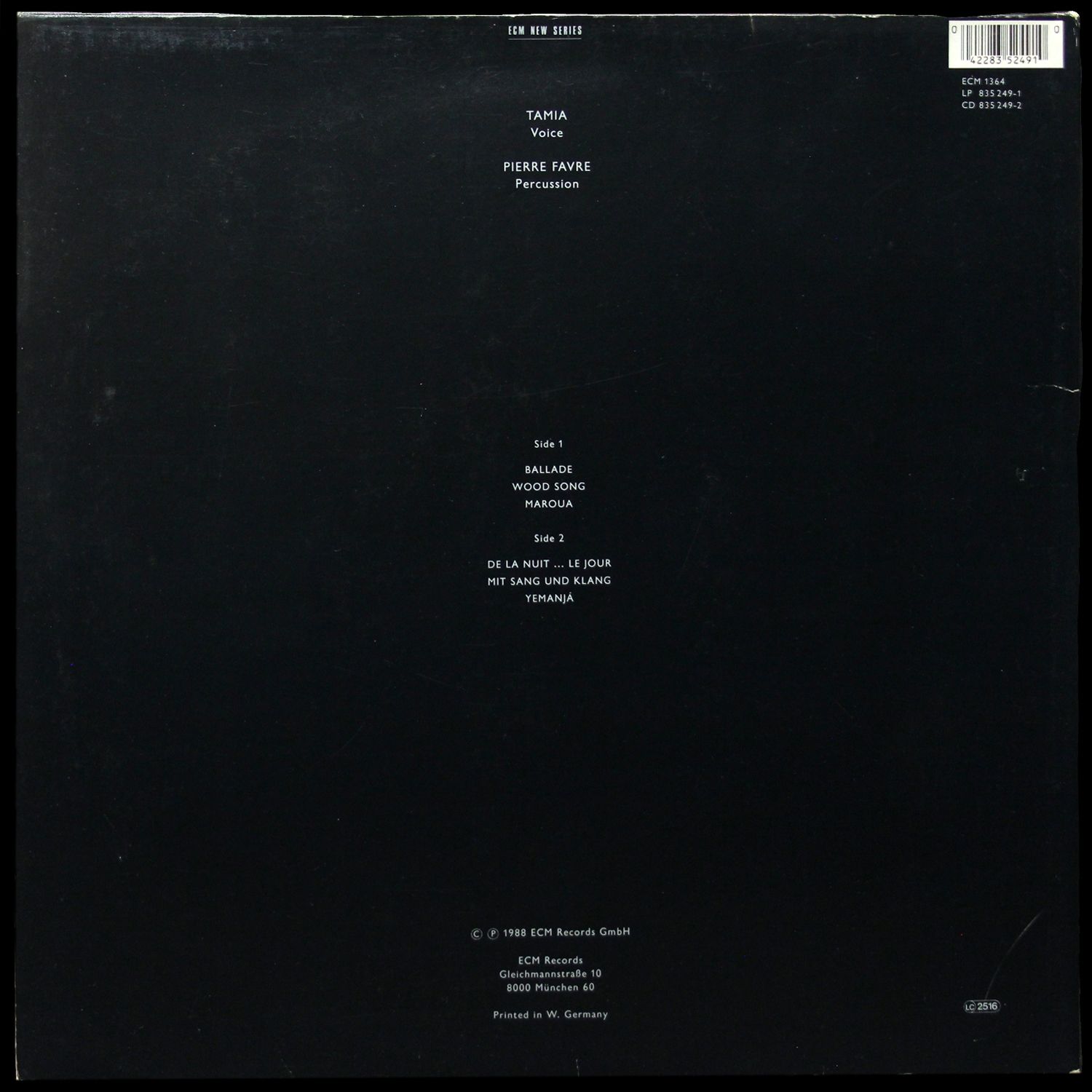 LP Tamia — De La Nuit... Le Jour (промо) фото 2