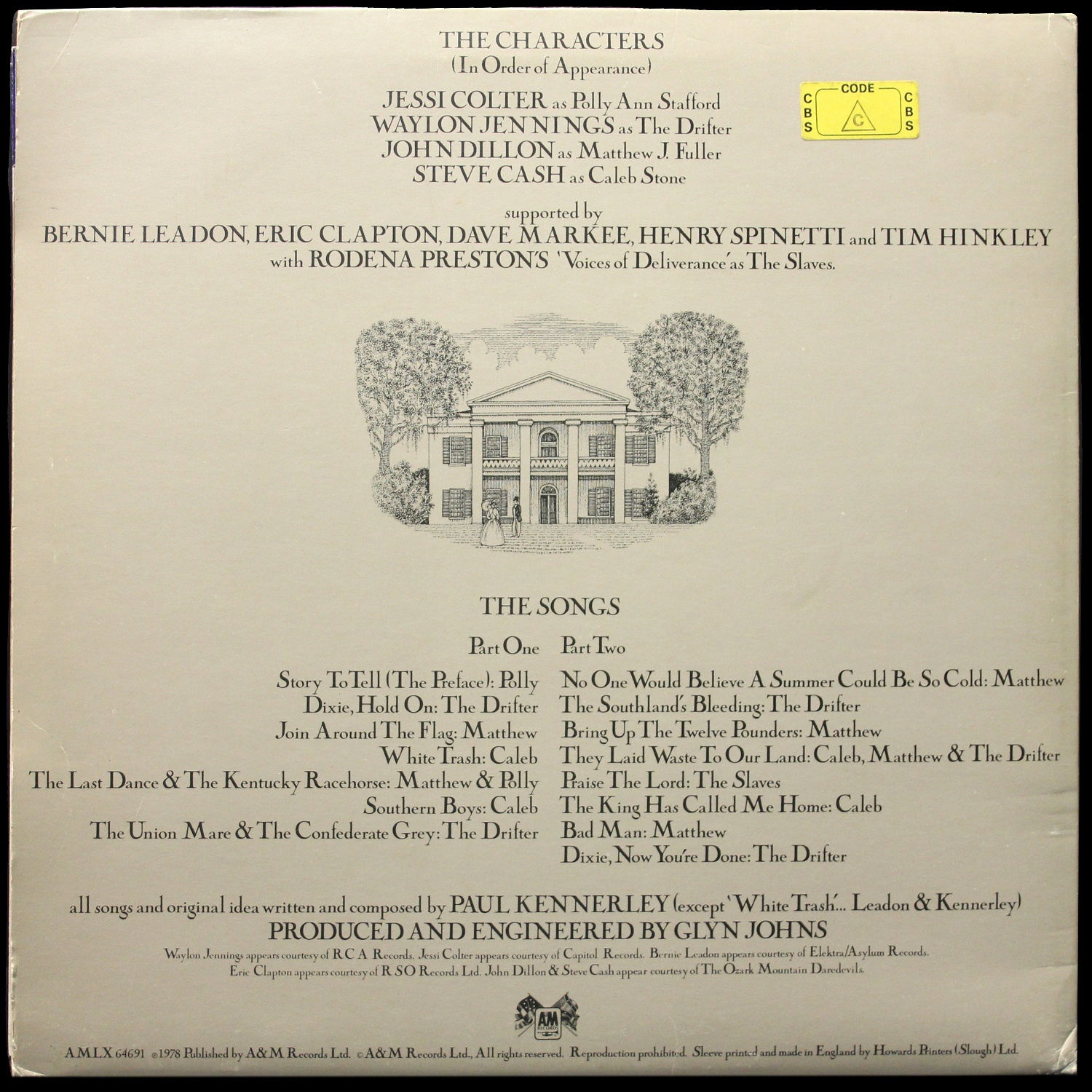 LP V/A — White Mansions - A Tale From The American Civil War 1861-1865 (+ буклет) фото 2
