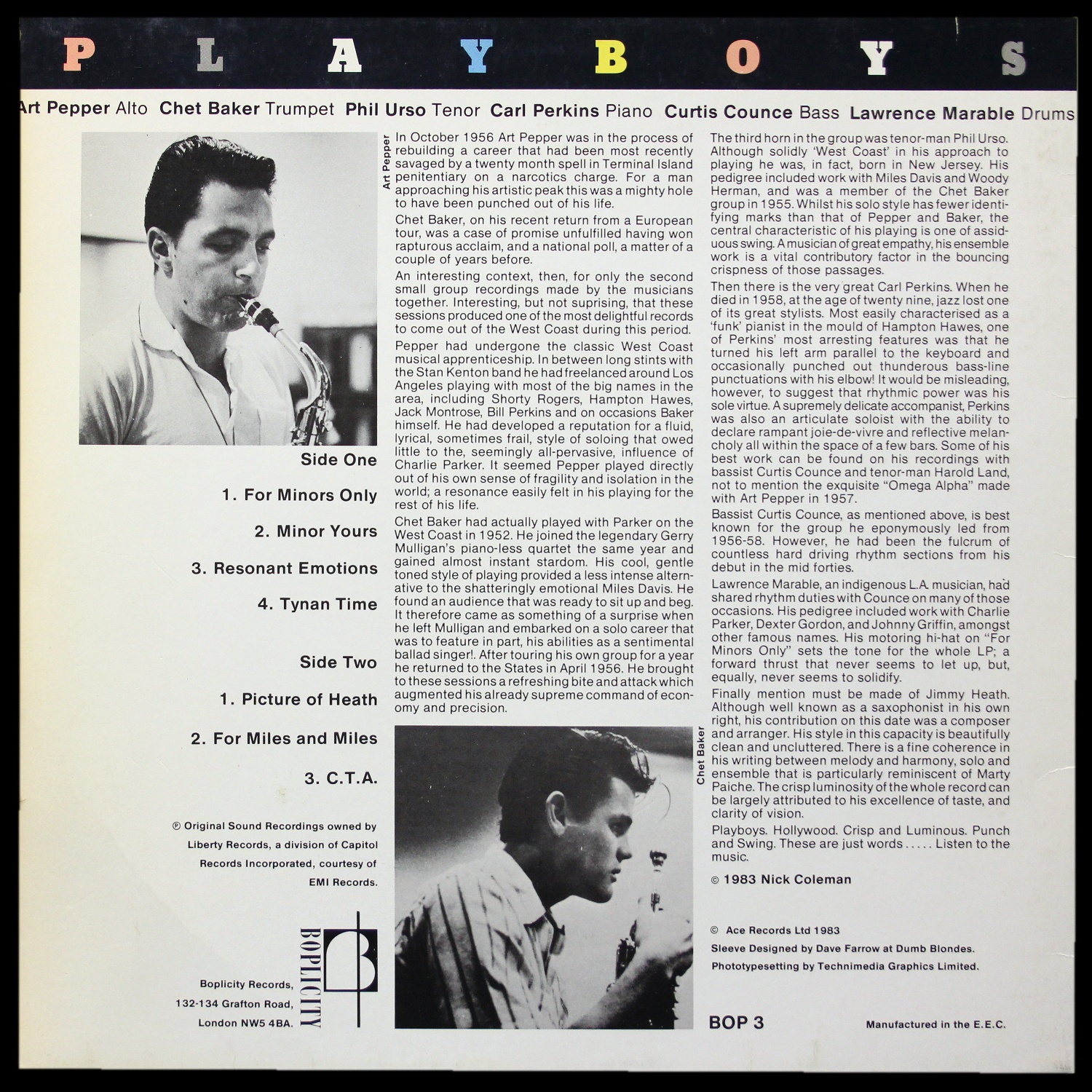 LP Chet Baker — Playboys фото 2