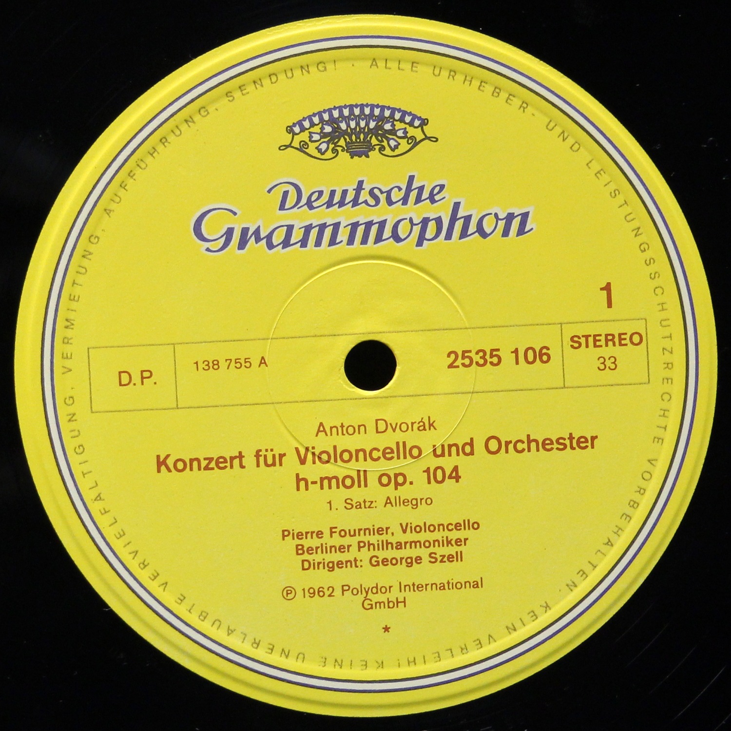 LP George Szell — Dvorak: Cellokonzert фото 2