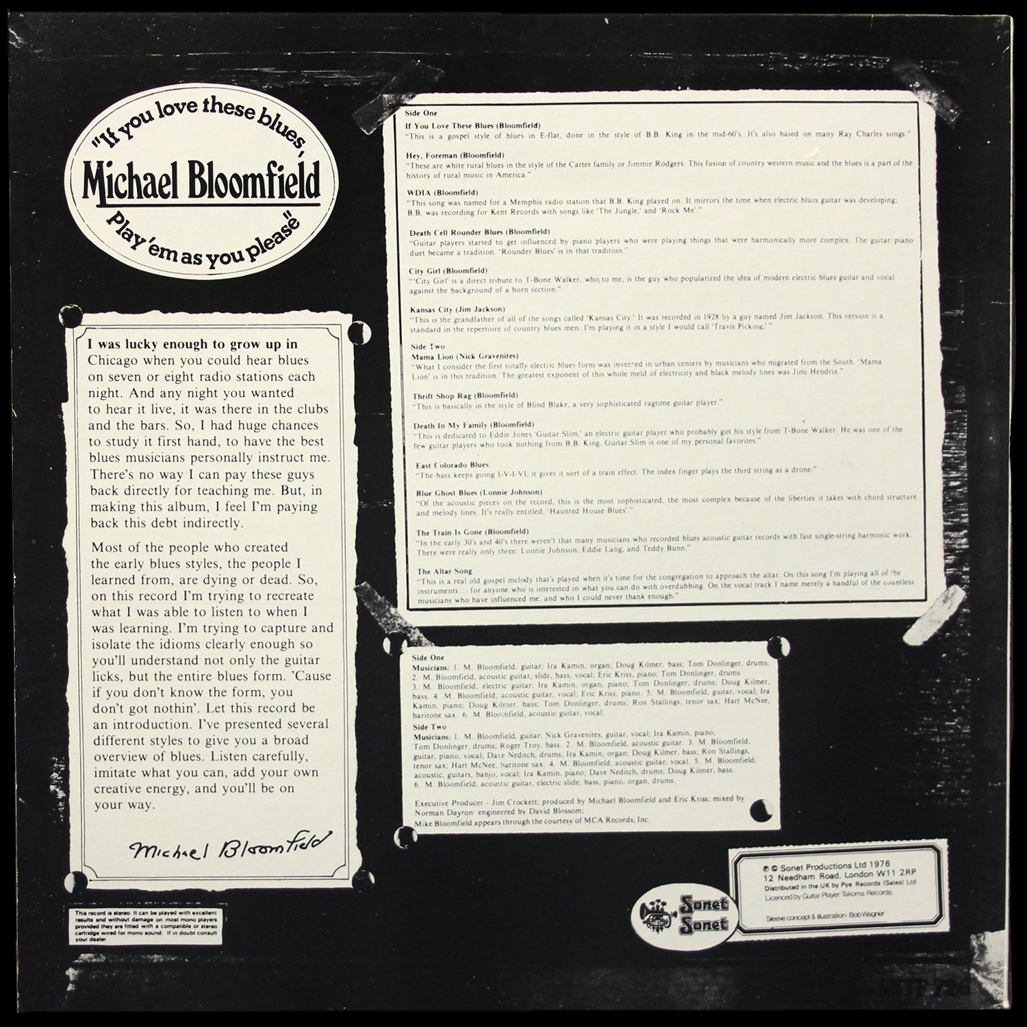 LP Mike Bloomfield — If You Love These Blues, Play'em As You Please фото 2