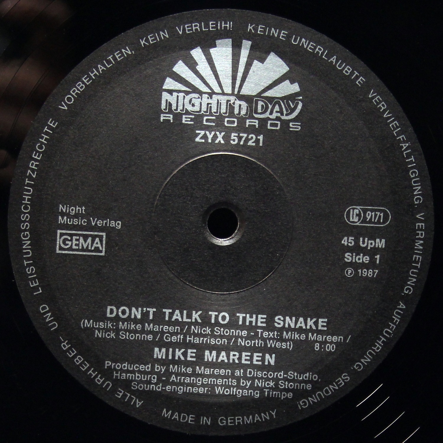 LP Mike Mareen — Don't Talk To The Snake (макси сингл) фото 3