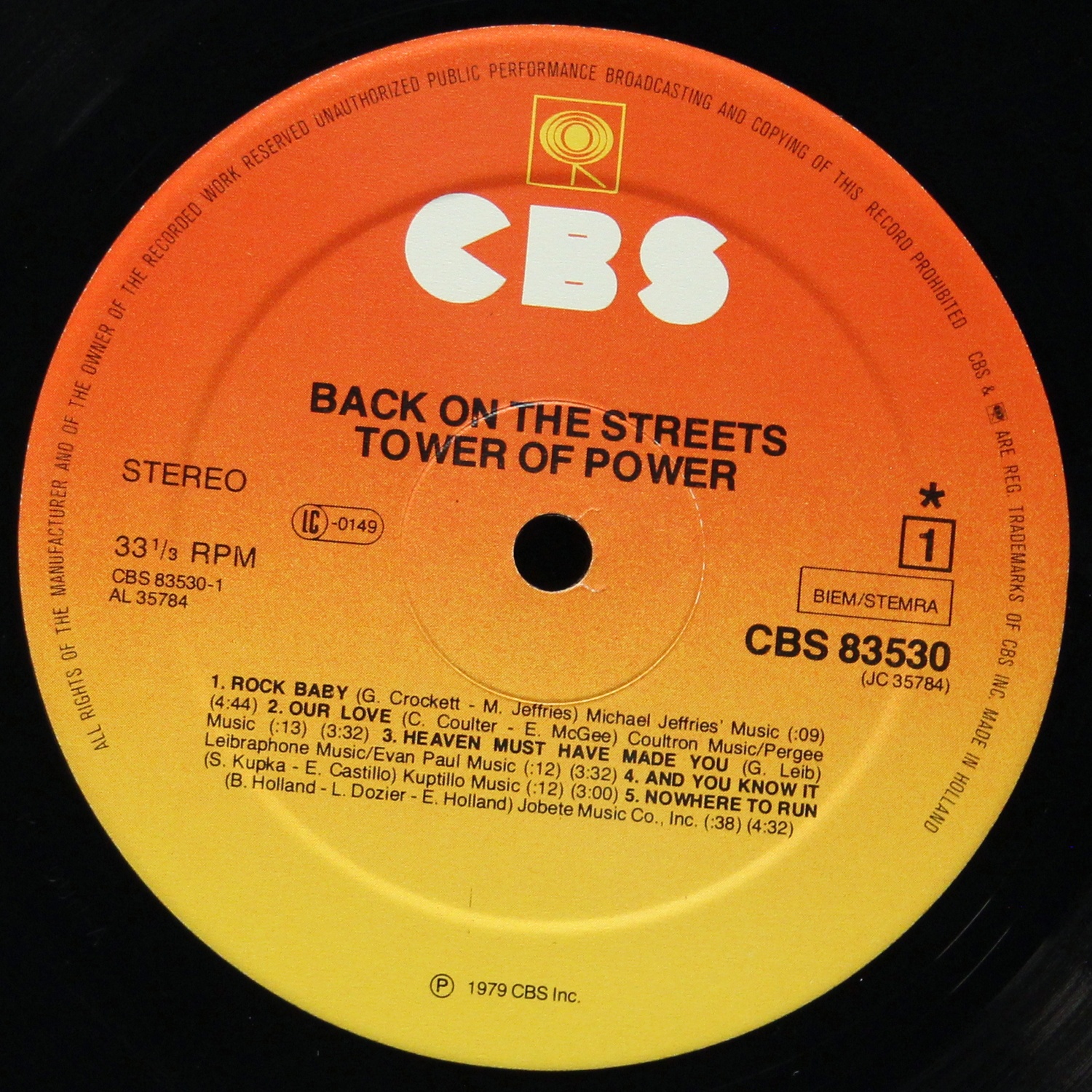 LP Tower Of Power — Back On The Streets фото 3