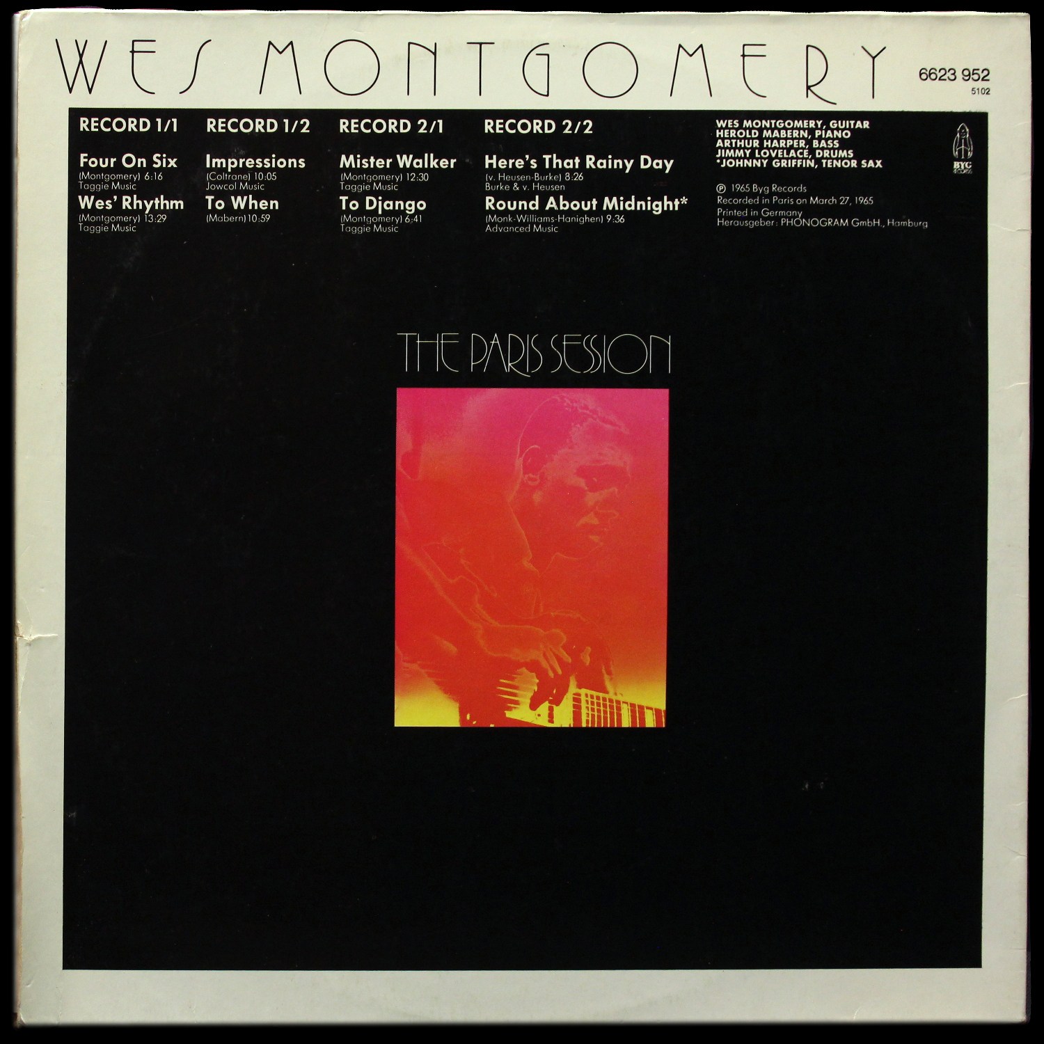 LP Wes Montgomery — Paris Session (2LP) фото 2