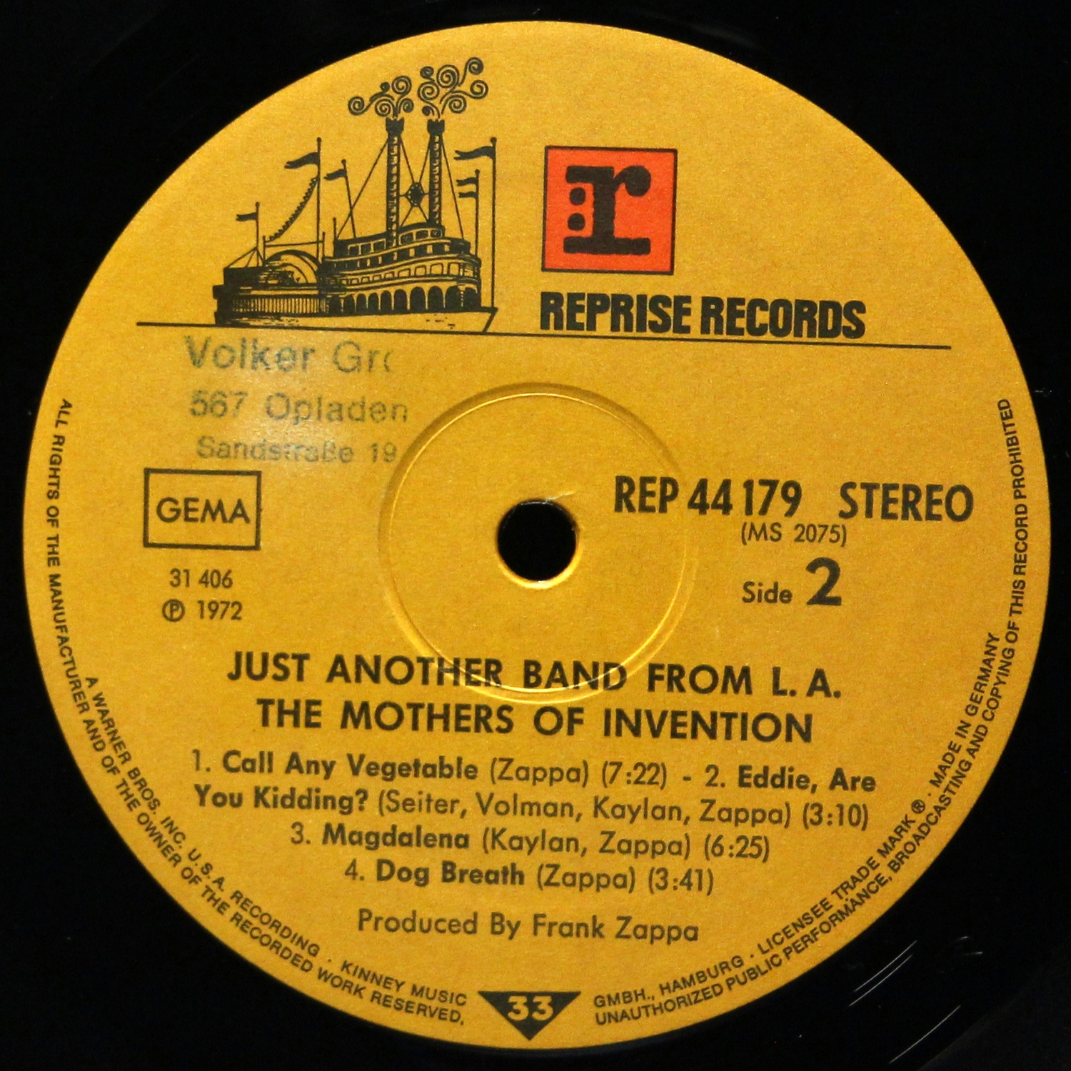 LP Mothers of Invention — Just Another Band From L.A. фото 4