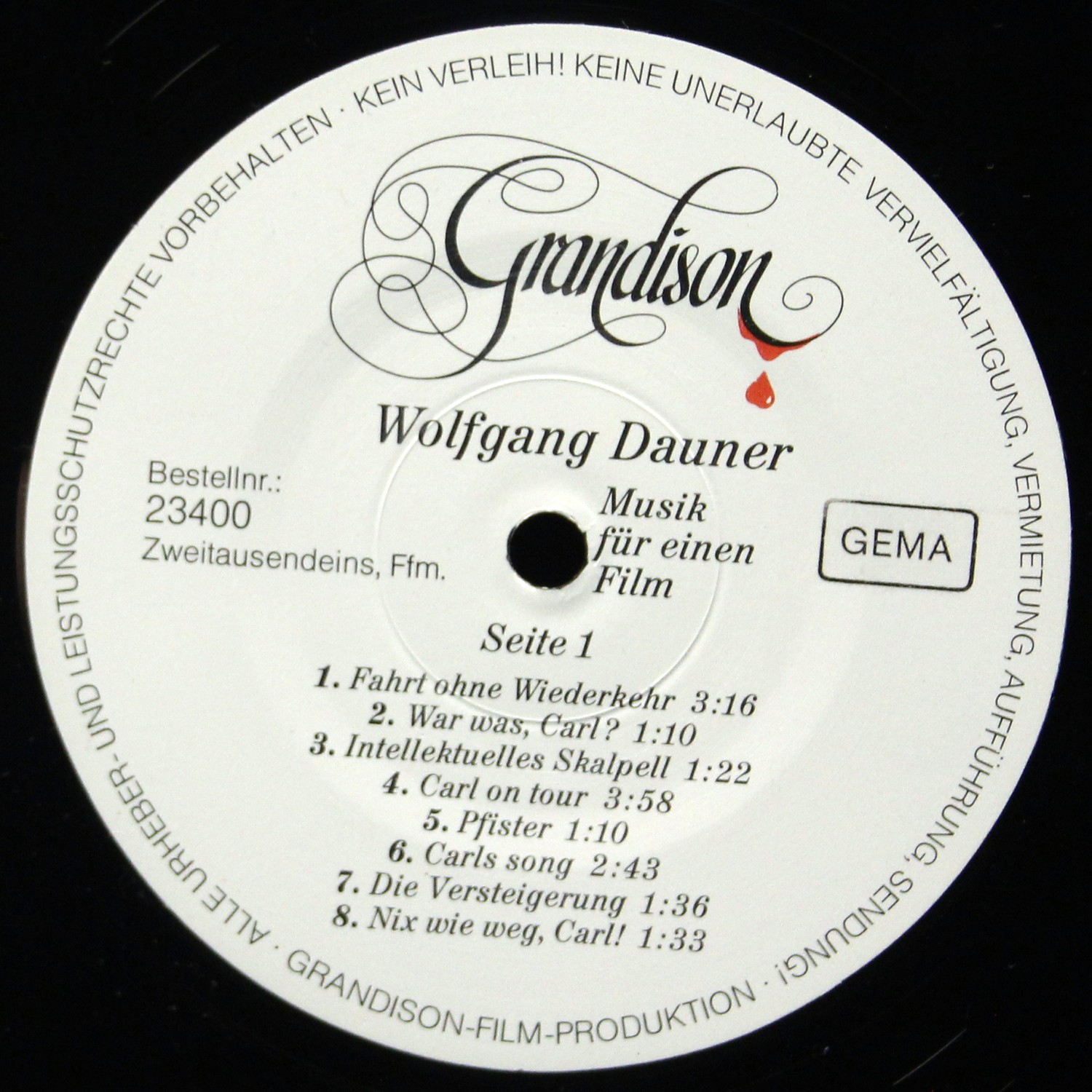 LP Wolfgang Dauner — Grandison - Musik Fur Einen Film фото 3