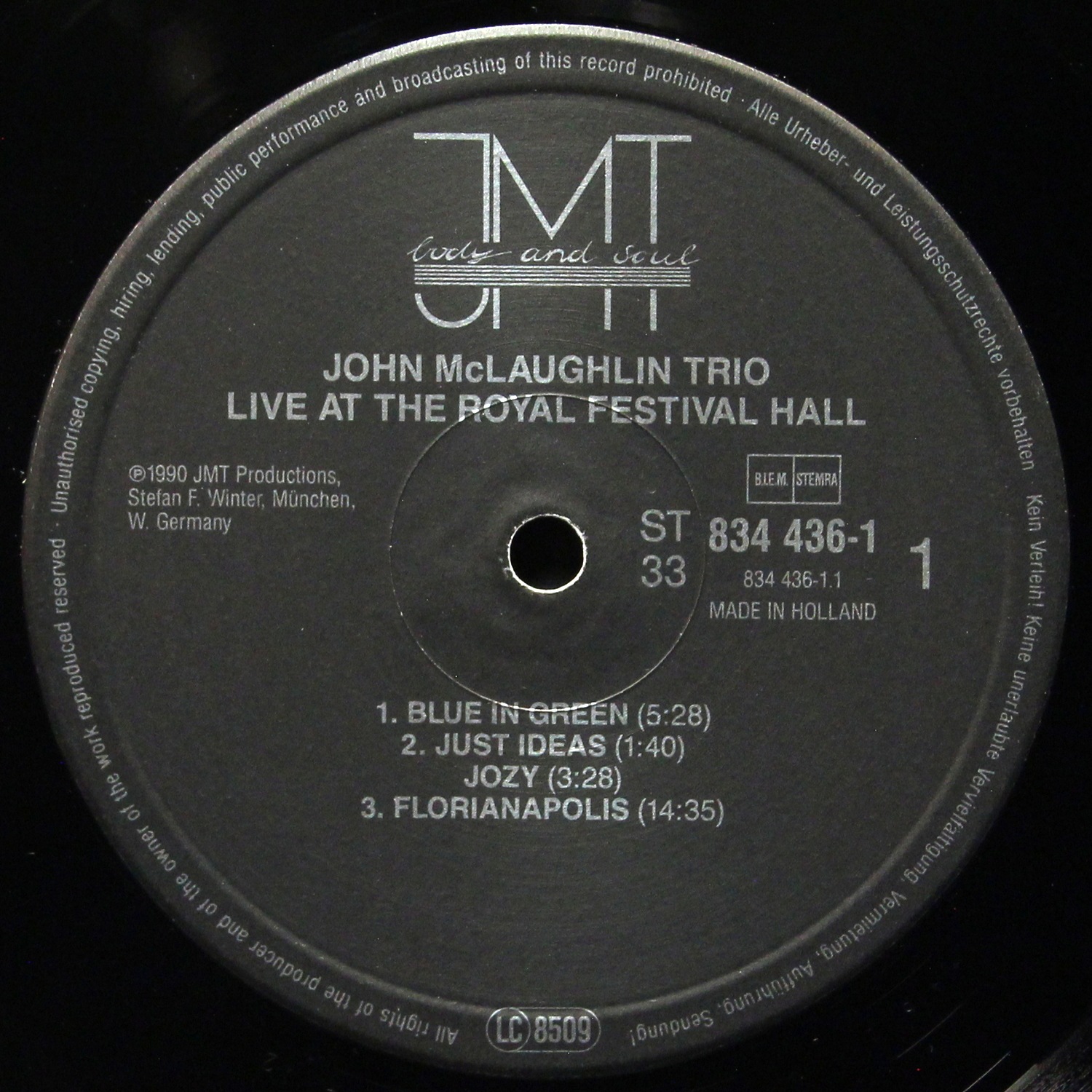LP John McLaughlin Trio — Live At The Royal Festival Hall фото 3