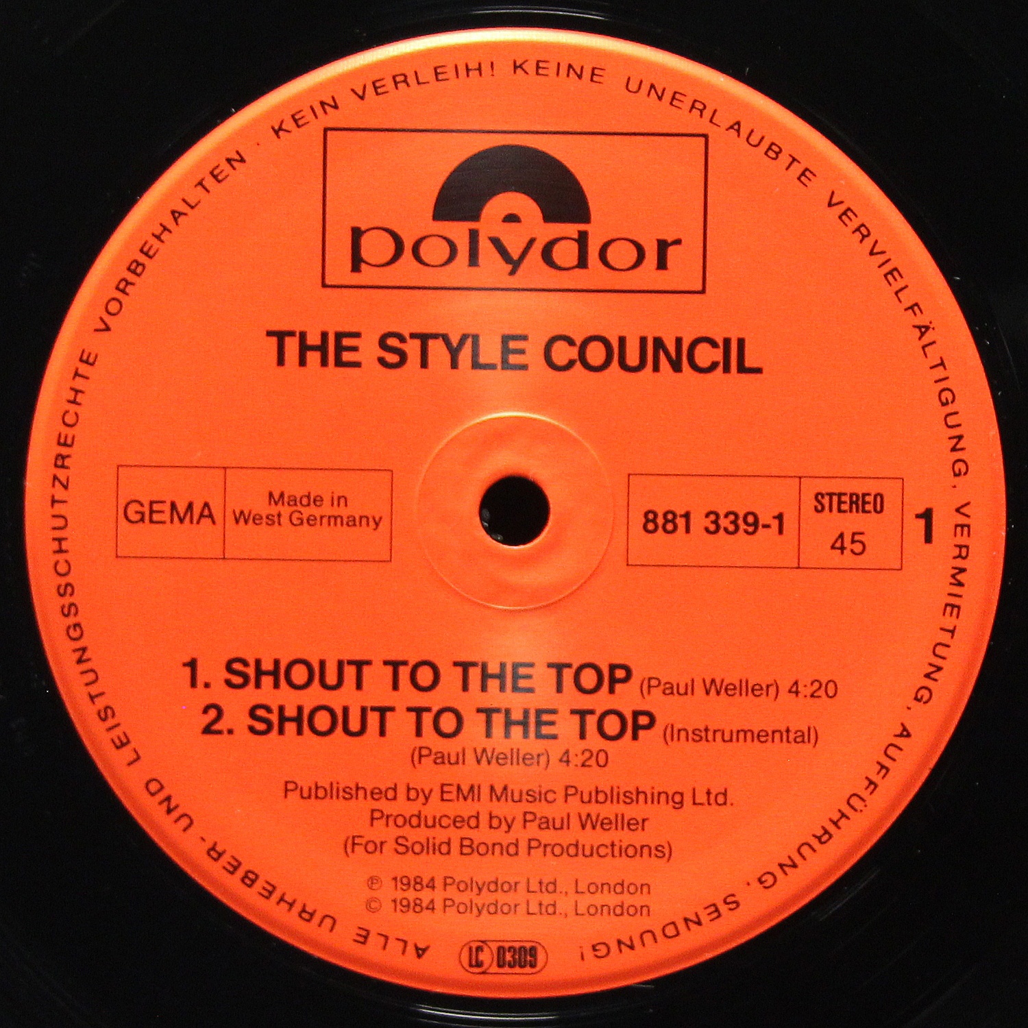 LP Style Council — Shout To The Top (макси сингл,  , EP (мини-альбом)) фото 2