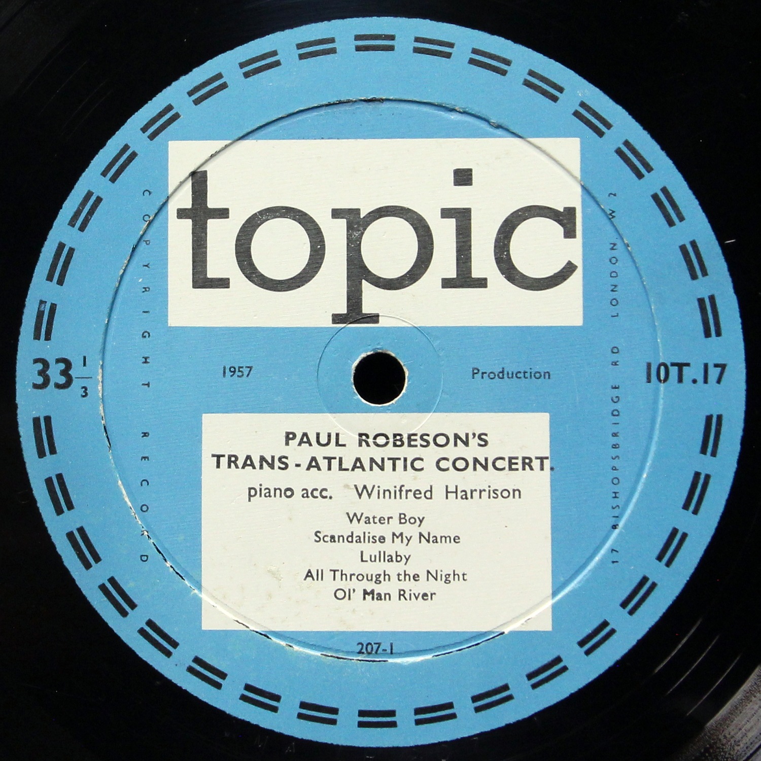 LP Paul Robeson — Paul Robeson's Transatlantic Concert (моно) фото 3