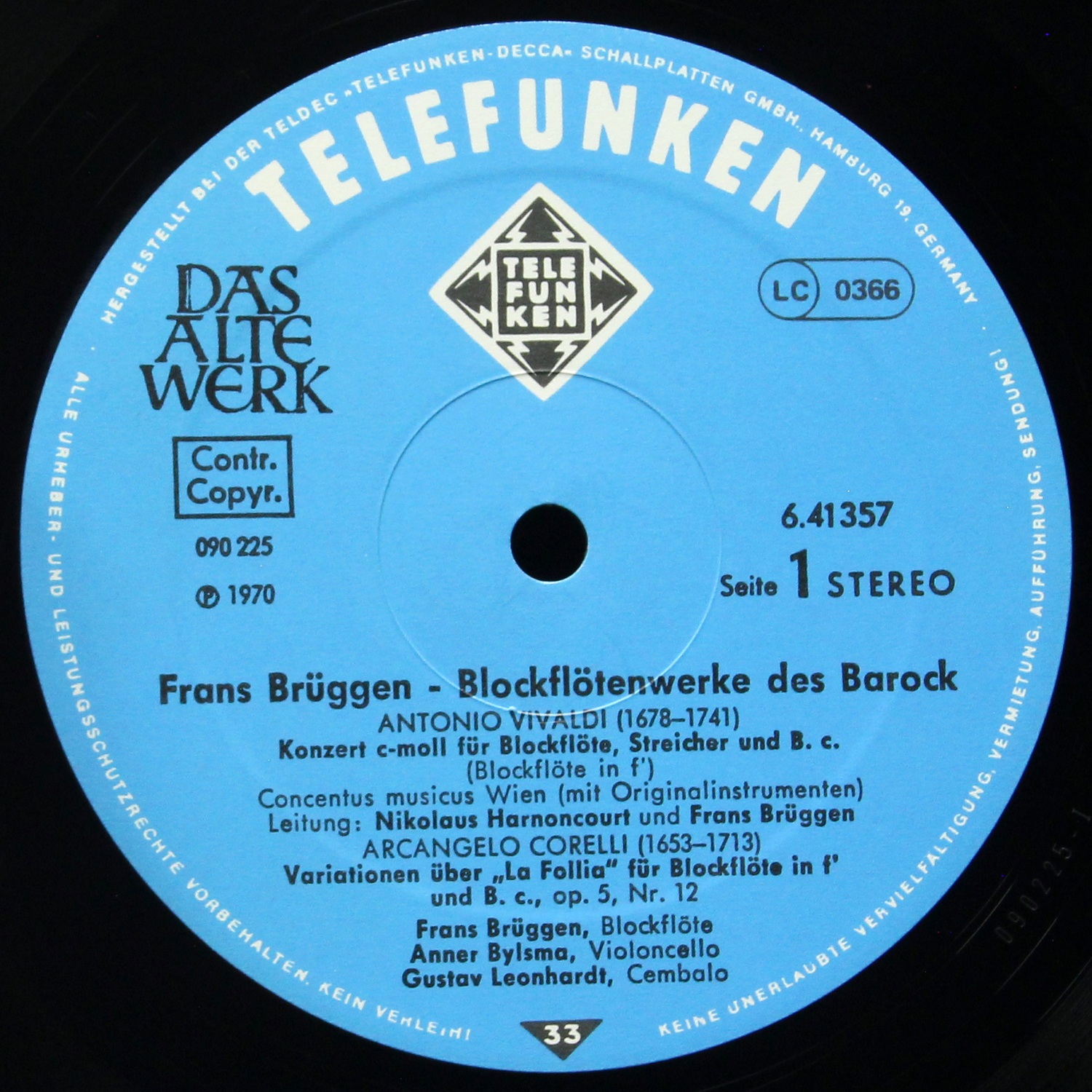 LP Frans Bruggen — Blockflotenwerke Des Barock, Vol. 1 фото 2