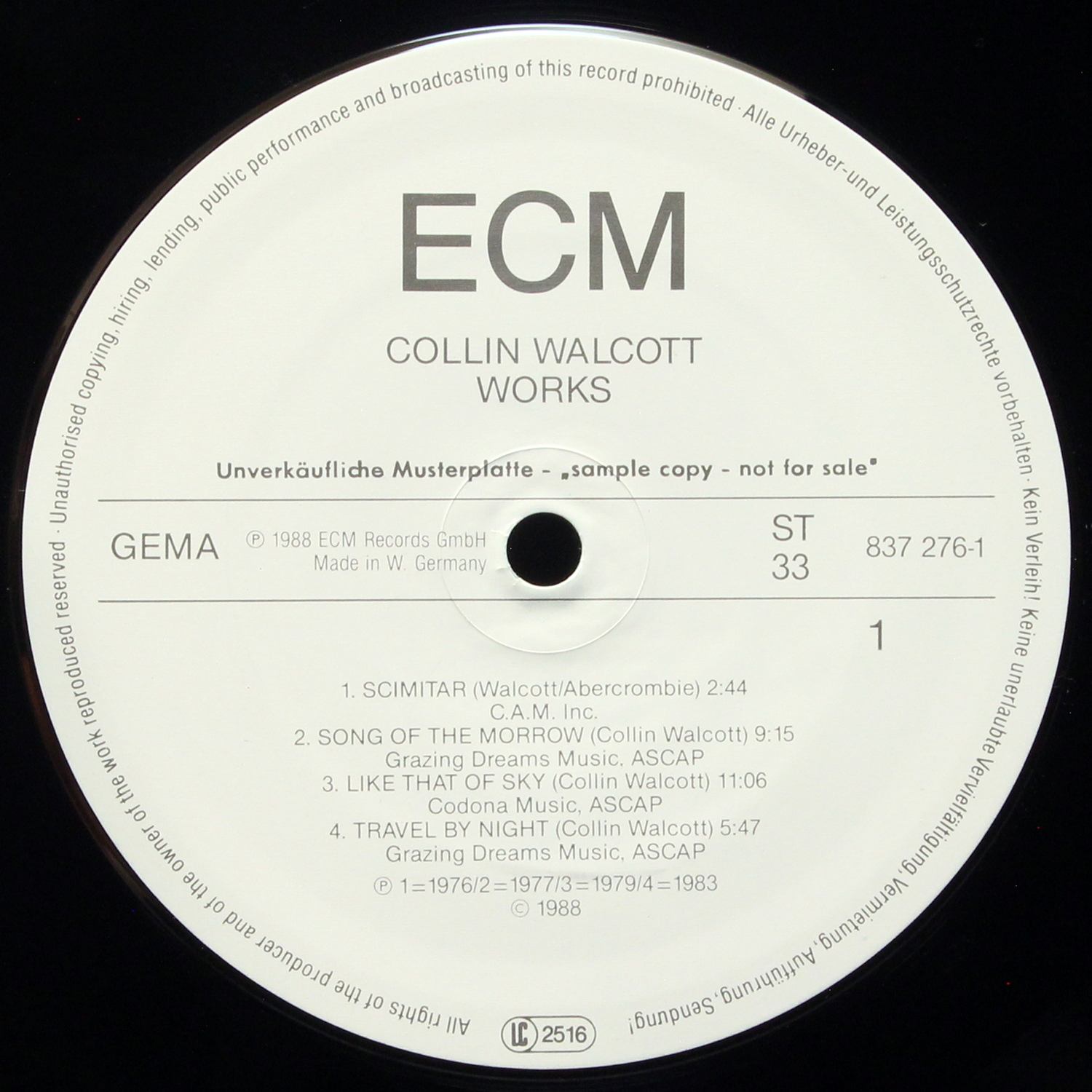 LP Collin Walcott — Works фото 3