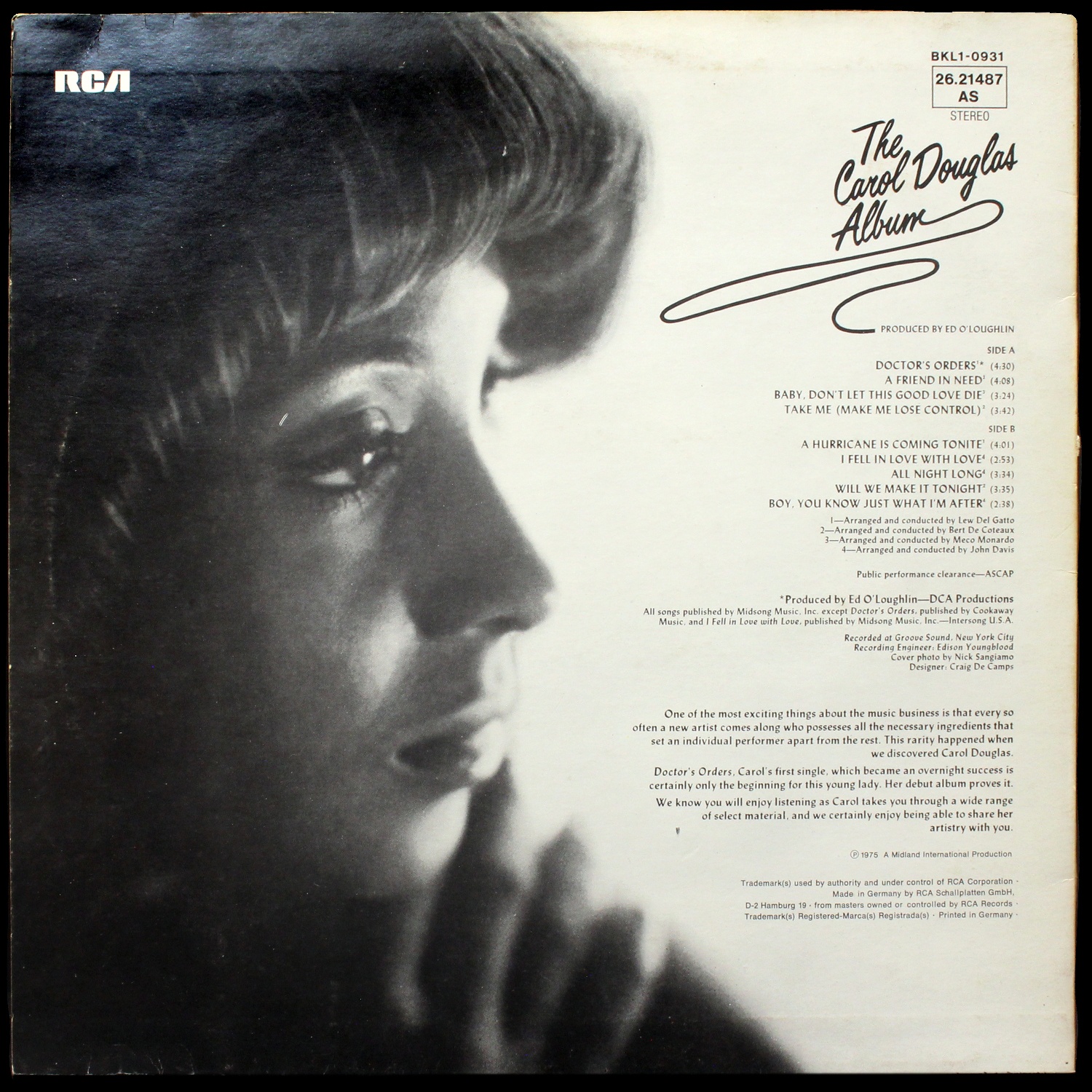 LP Carol Douglas — Carol Douglas Album фото 2