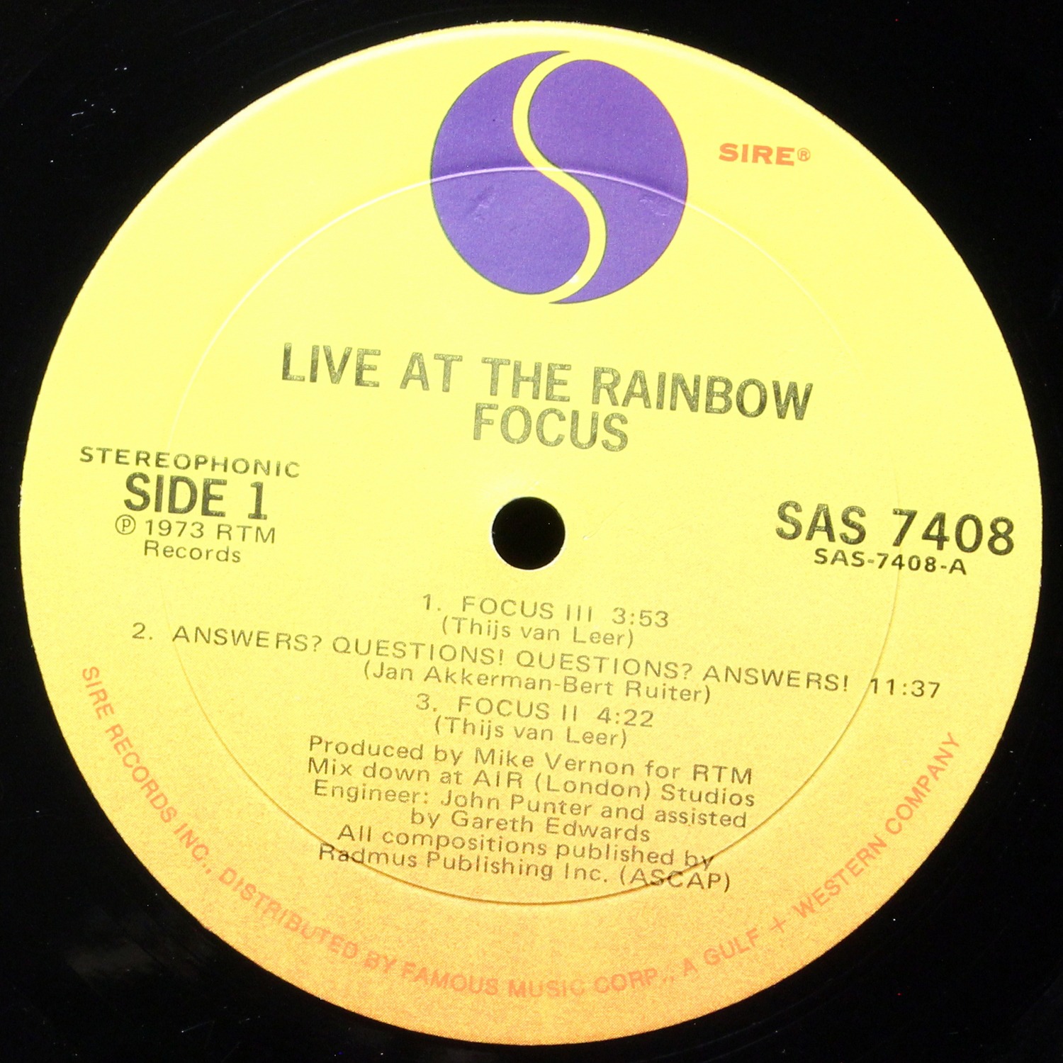 LP Focus — Live At The Rainbow фото 3