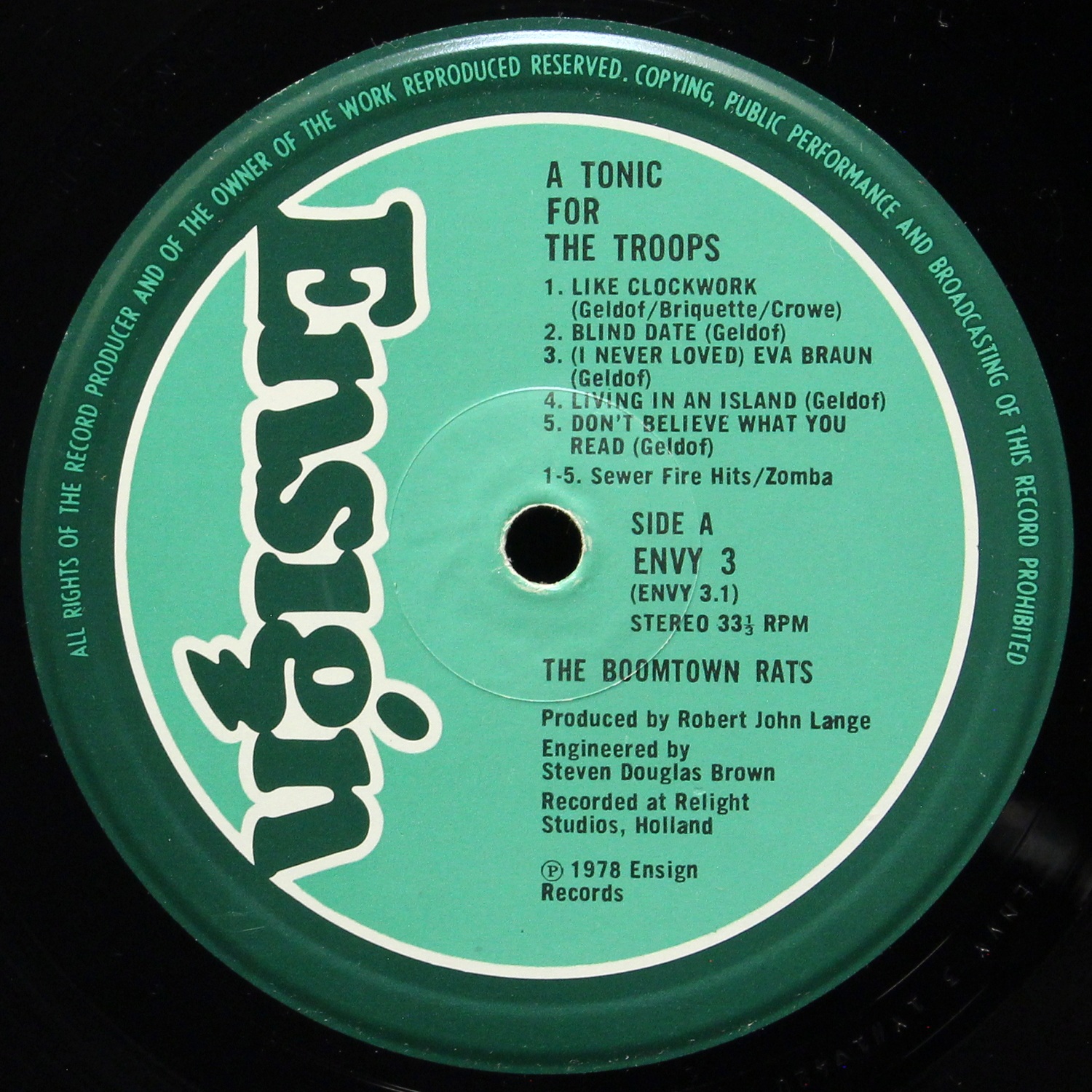 LP Boomtown Rats — A Tonic For The Troops фото 2
