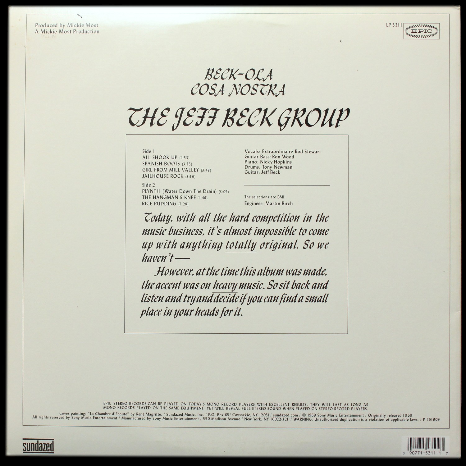 LP Jeff Beck — Beck-Ola фото 2