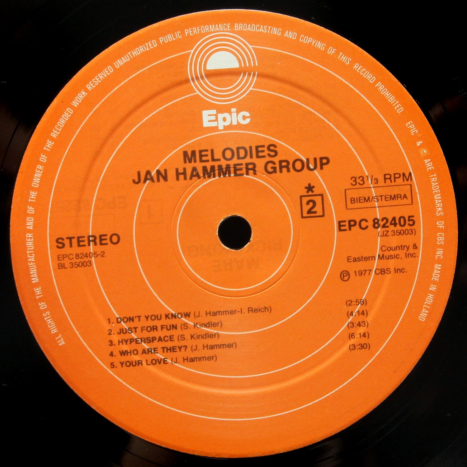 LP Jan Hammer Group — Melodies фото 4