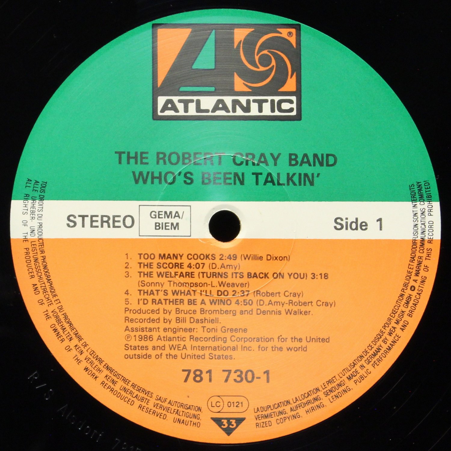 LP Robert Cray Band — Who's Been Talkin' фото 2