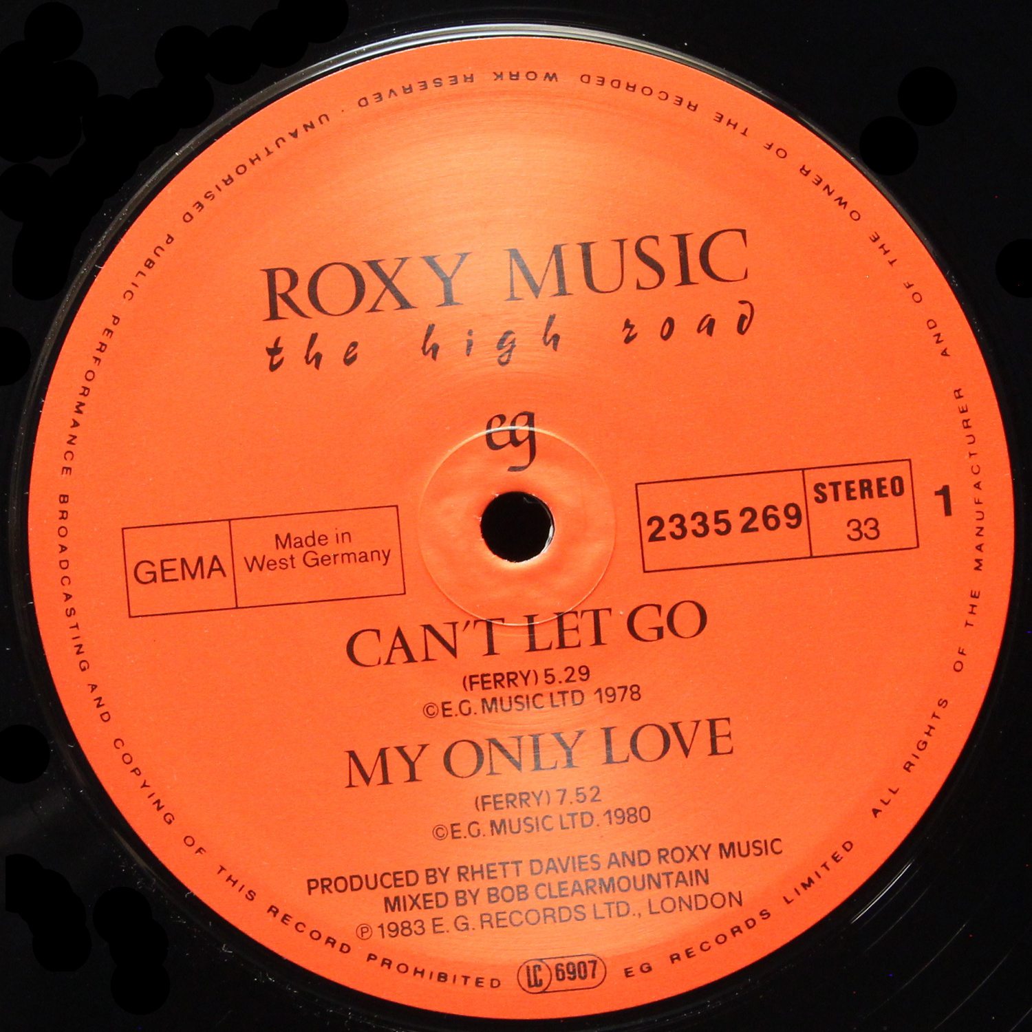 LP Roxy Music — High Road (EP (мини-альбом)) фото 2