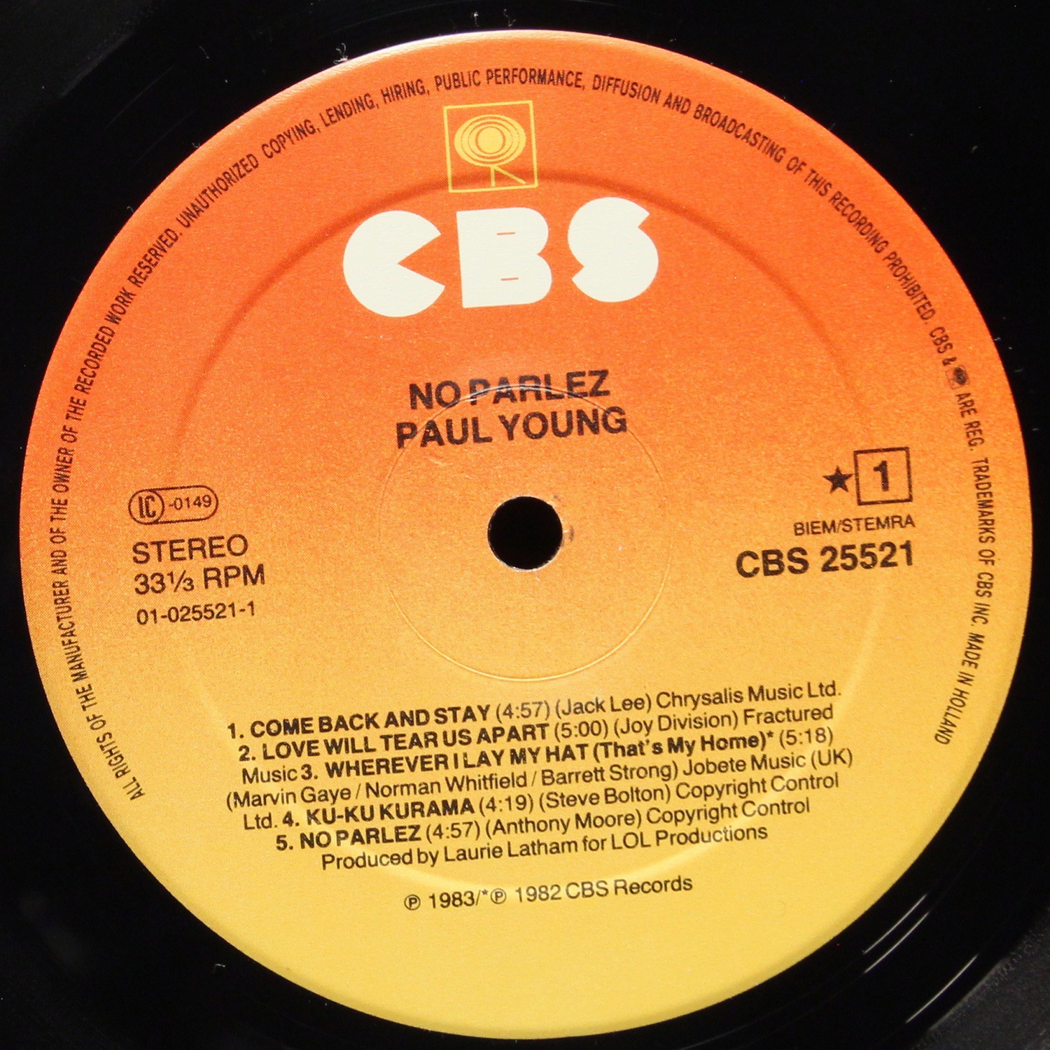 LP Paul Young — No Parlez фото 3