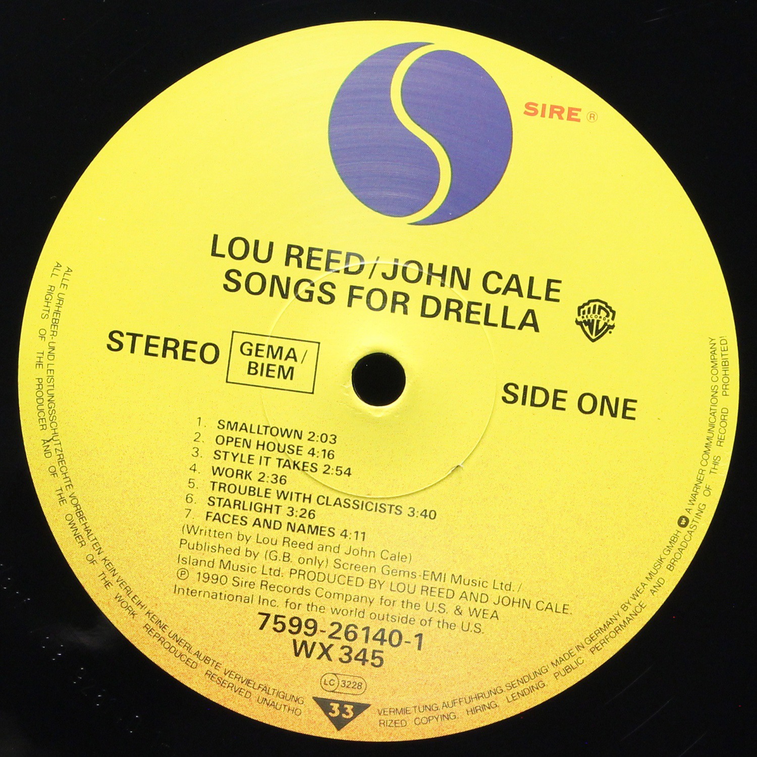 LP Lou Reed — Songs For Drella фото 3