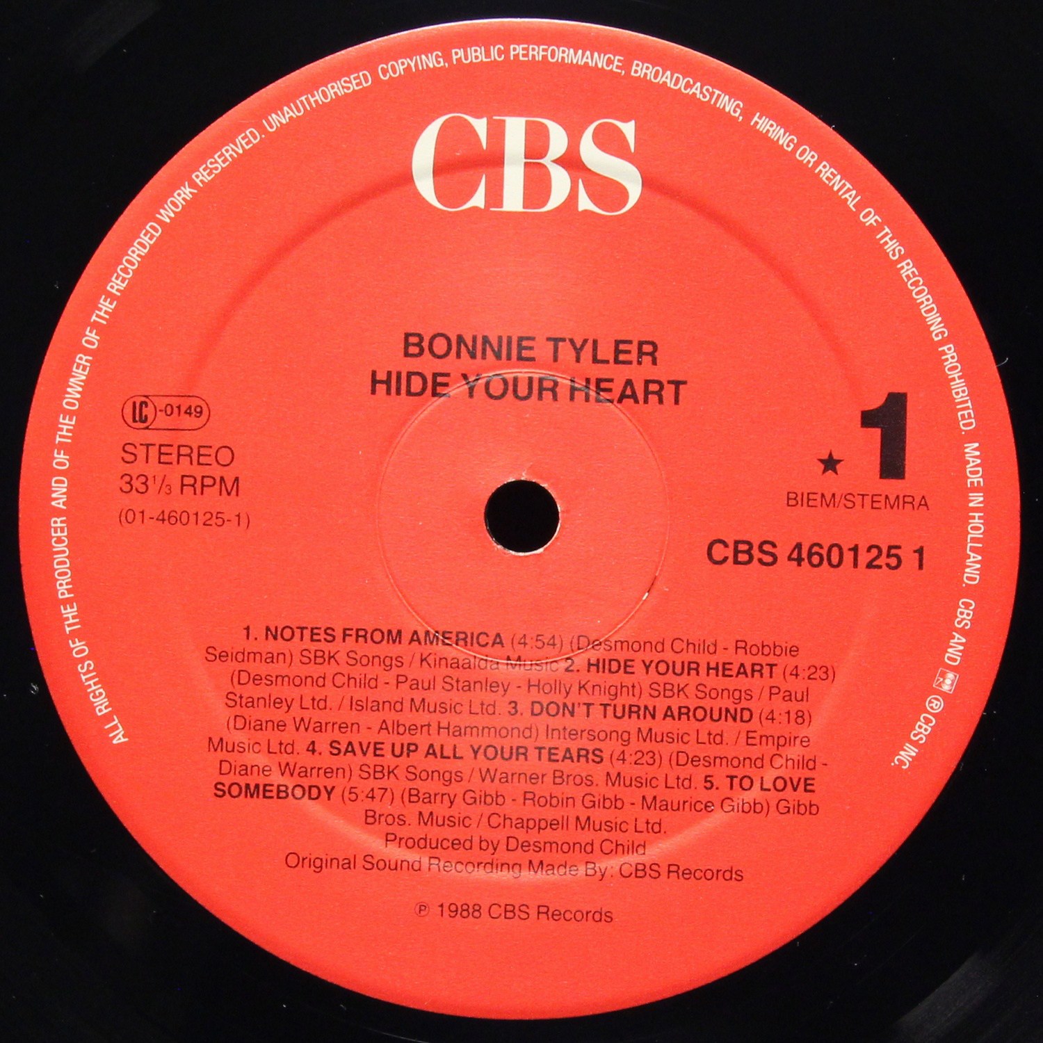 LP Bonnie Tyler — Hide Your Heart фото 3