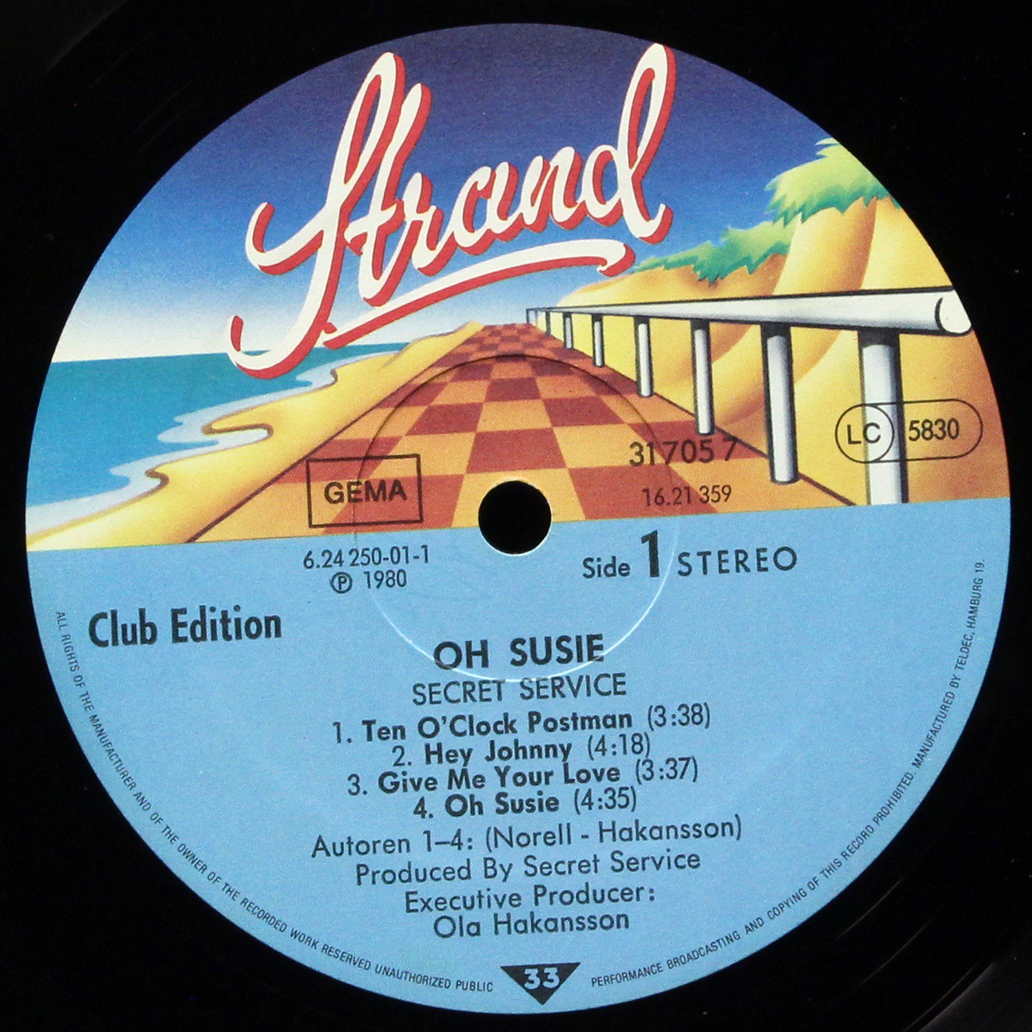 LP Secret Service — Oh Susie (клубное издание) фото 3