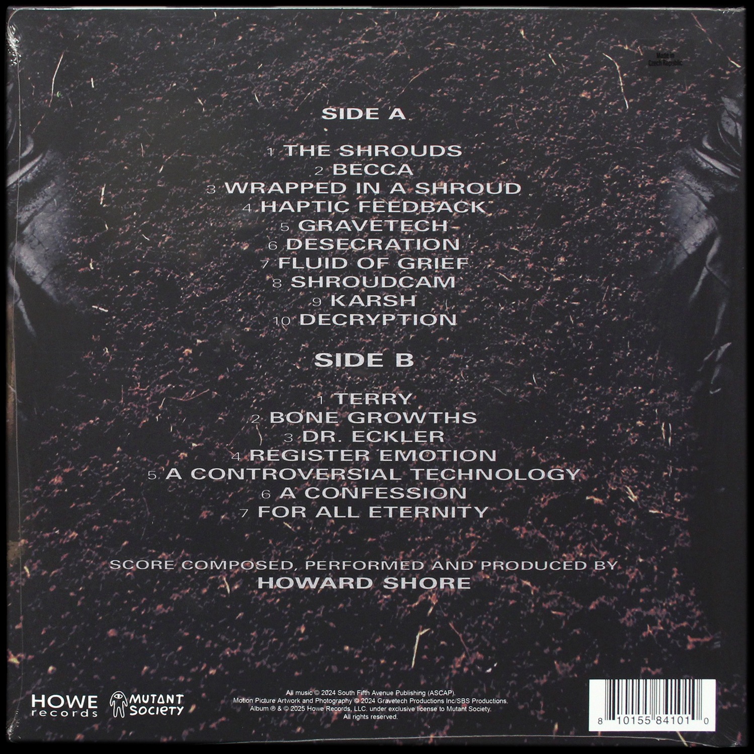 LP Howard Shore — Shrouds (цветной винил) фото 2