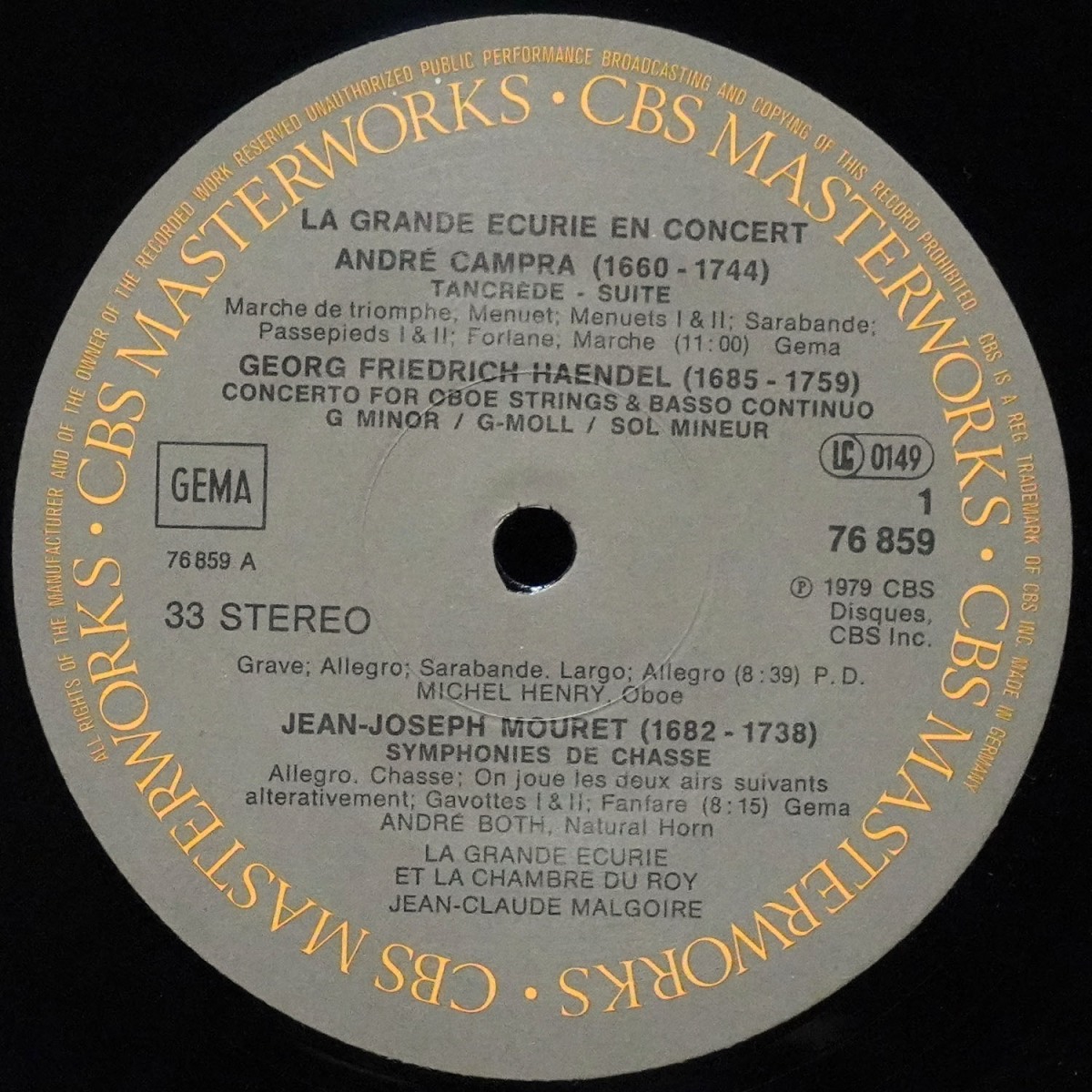 LP Jean-Claude Malgoire — La Grande Ecurie Et La Chambre Du Roy In Concert фото 2