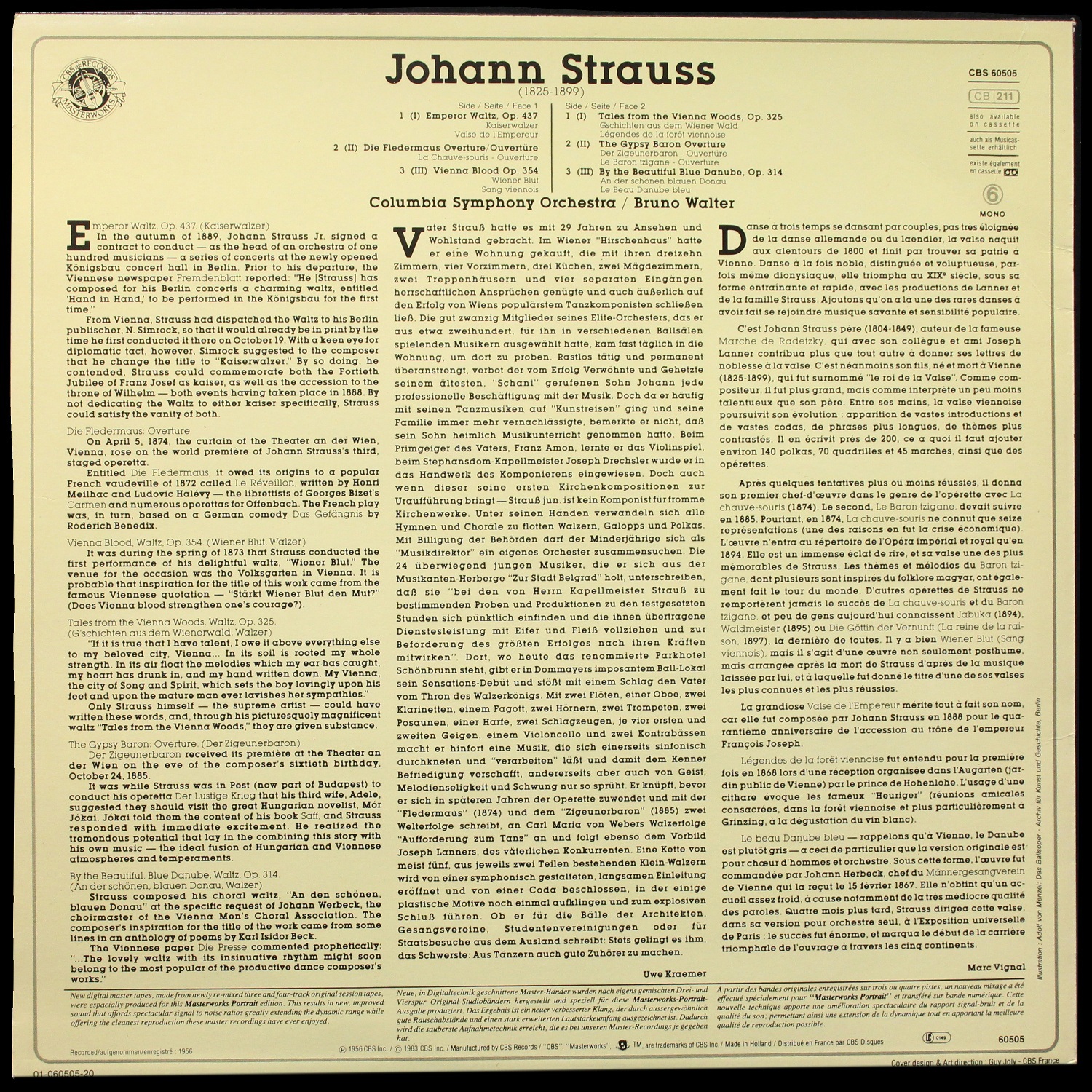 LP Bruno Walter — Johann Strauss Jr. (моно) фото 2