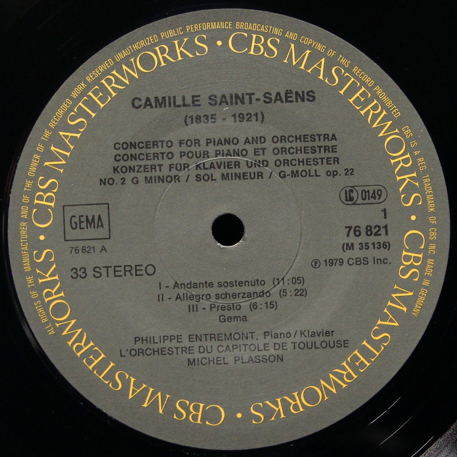 LP Philippe Entremont — Saint-Saens: Piano Concerti Nos 2 & 4 фото 3