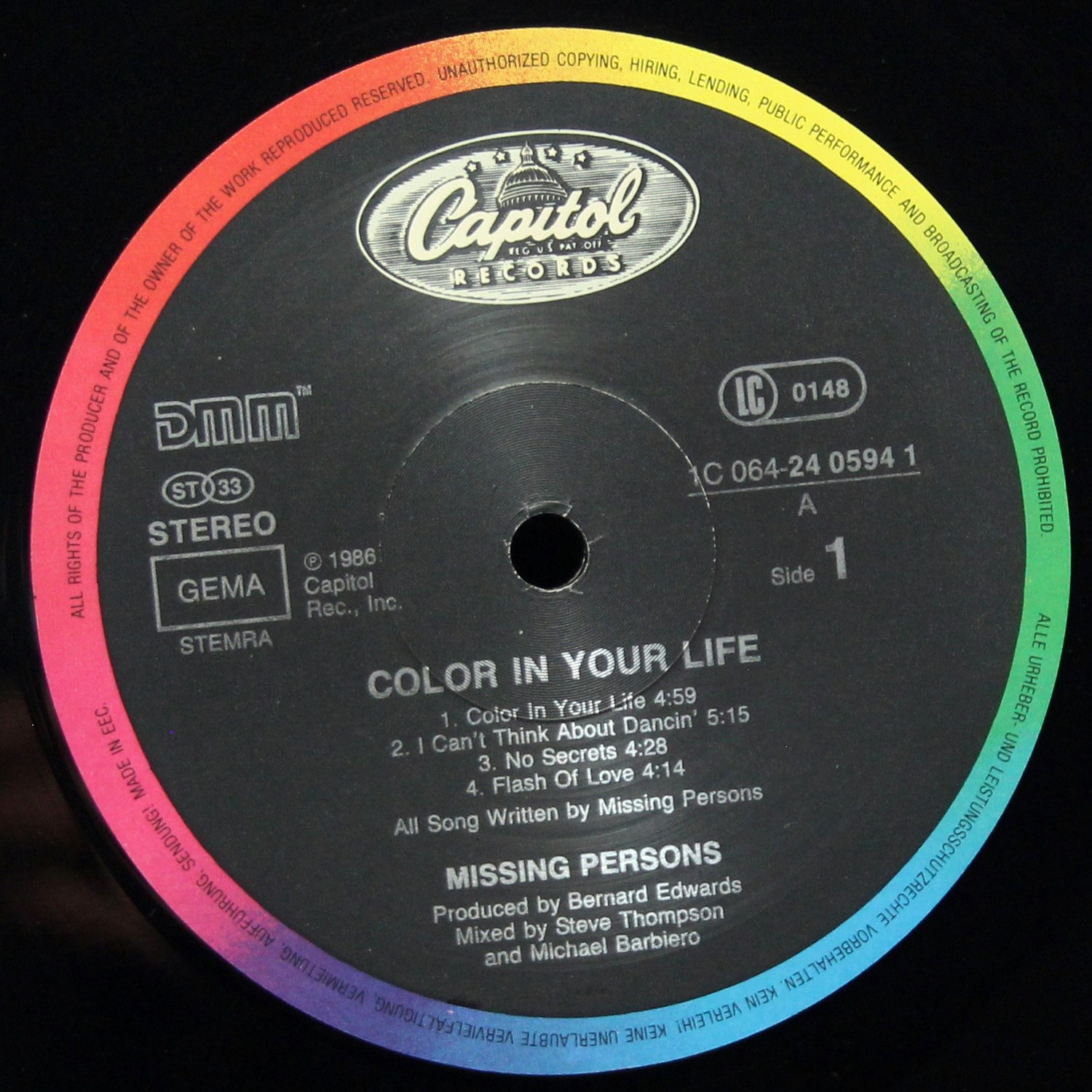 LP Missing Persons — Color In Your Life фото 2