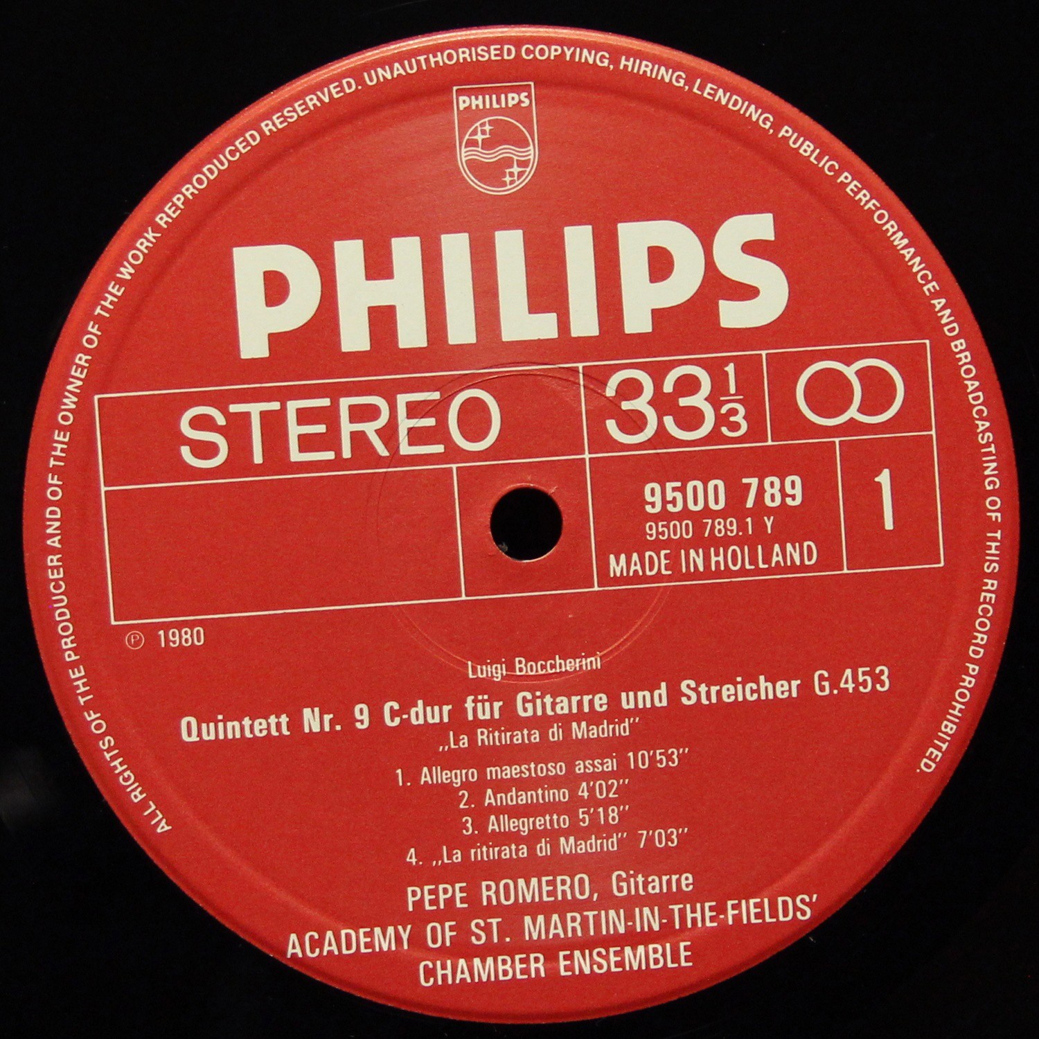 LP Pepe Romero — Boccherini: Guitar Quintets = Gitarrenquintette Nos. 3 & 9 «La Ritirata Di Madrid» фото 2
