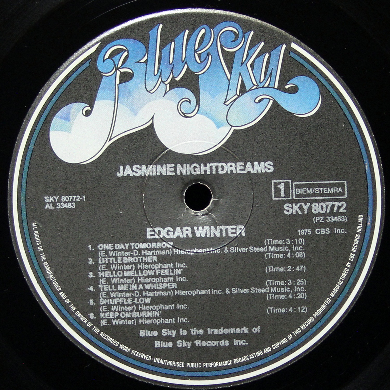 LP Edgar Winter — Jasmine Nightdreams фото 3