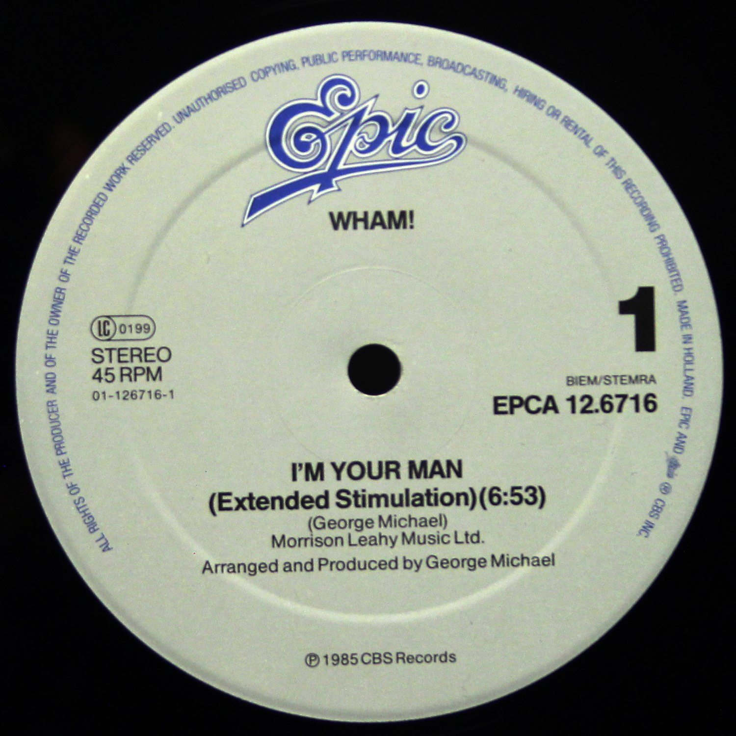 LP Wham! — I'm Your Man (макси сингл) фото 2