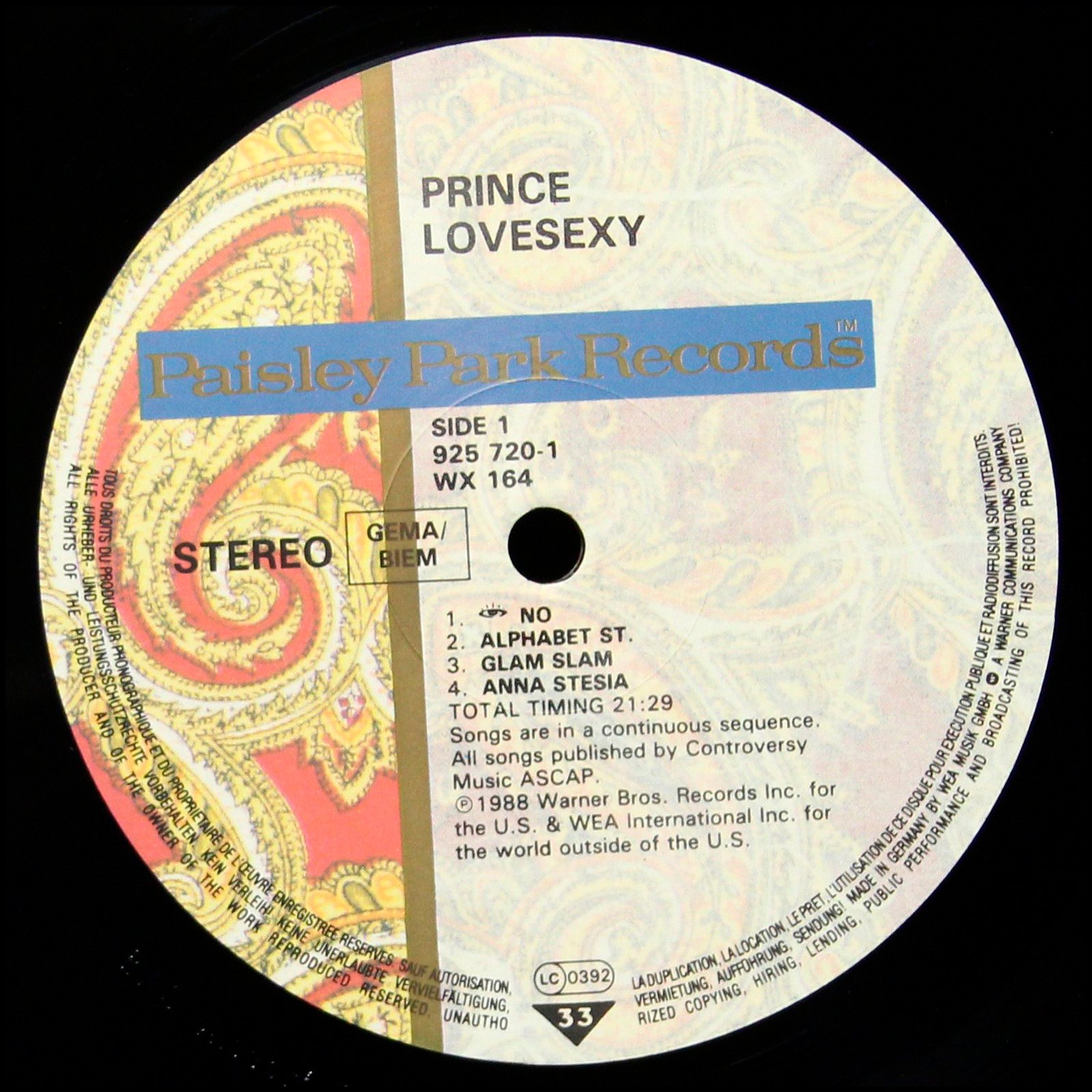 LP Prince — Lovesexy фото 2