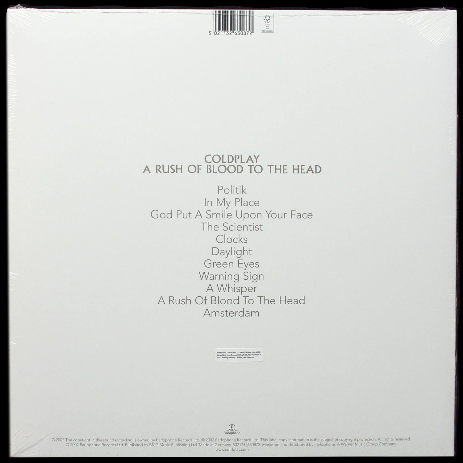 LP Coldplay — A Rush Of Blood To The Head (цветной винил) фото 2