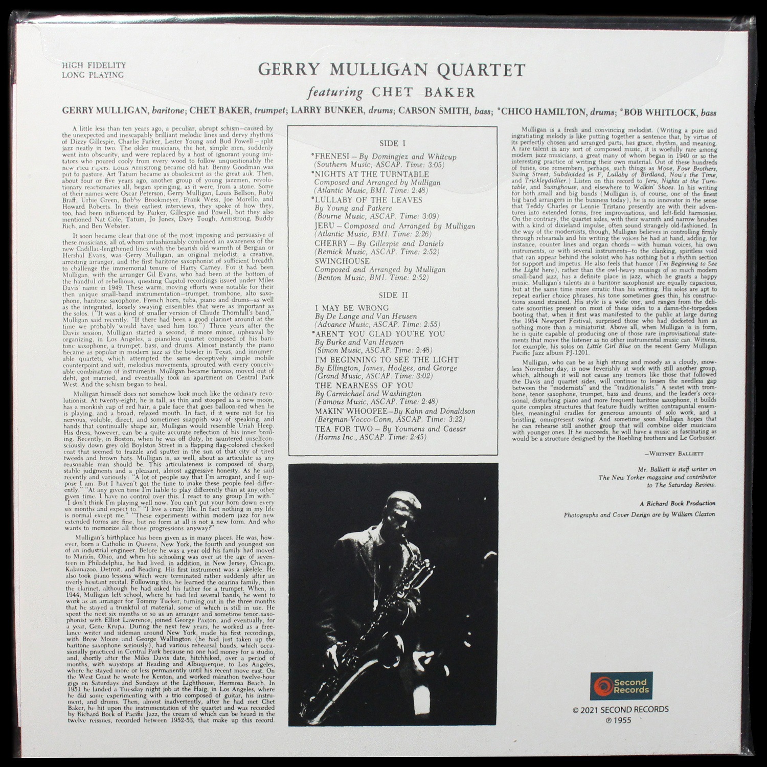 LP Gerry Mulligan Quartet — Gerry Mulligan Quartet фото 2