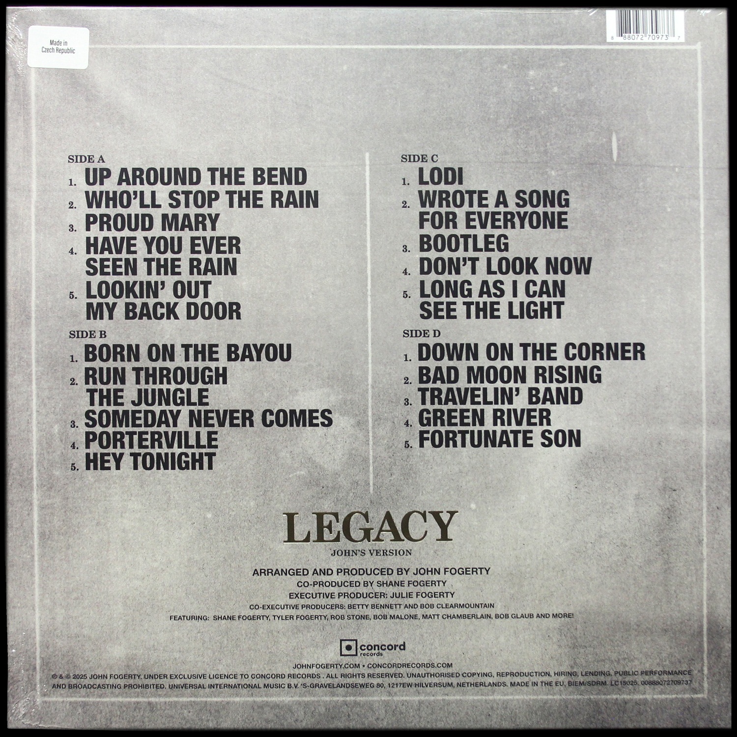 LP John Fogerty — Legacy: Creedence Clearwater Revival Years (John's Version) (2LP) фото 2
