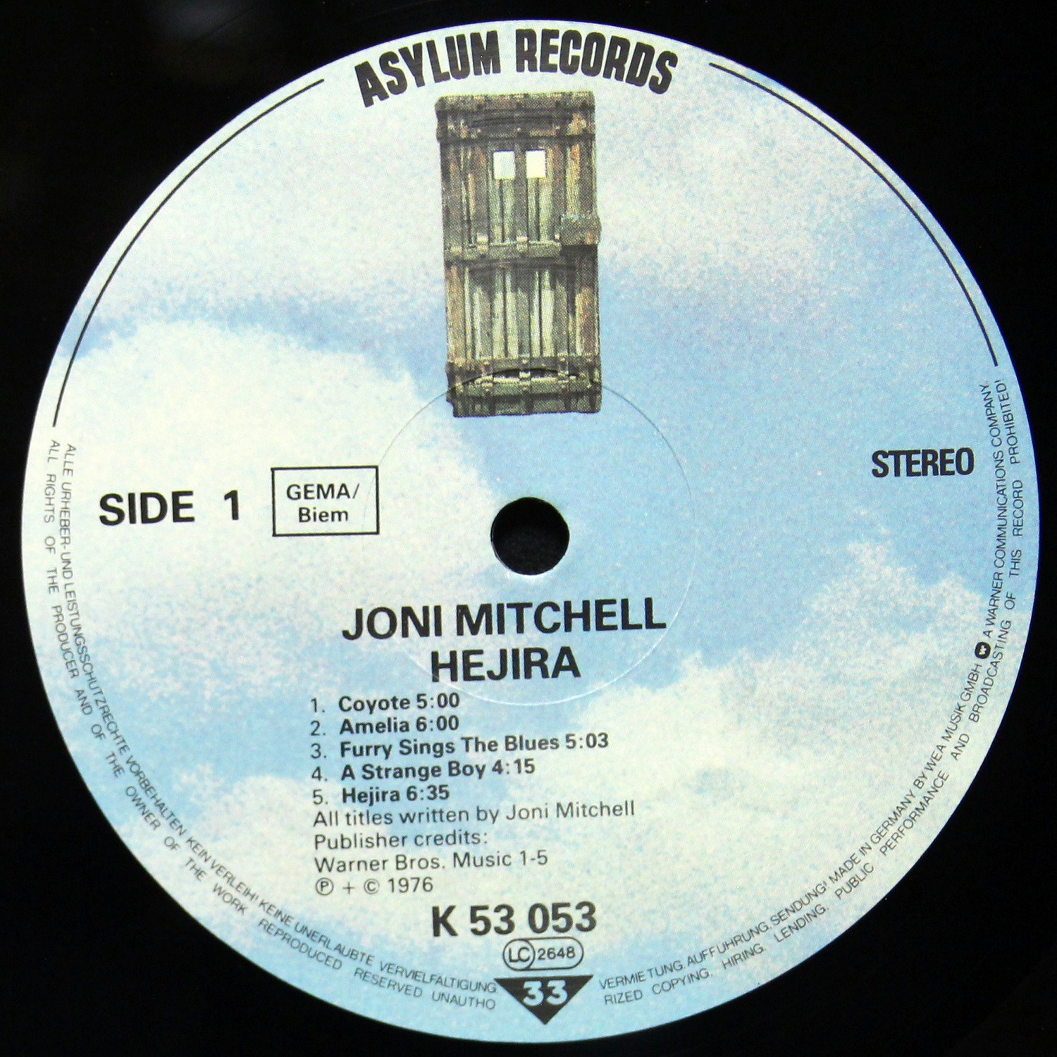 LP Joni Mitchell — Hejira фото 3