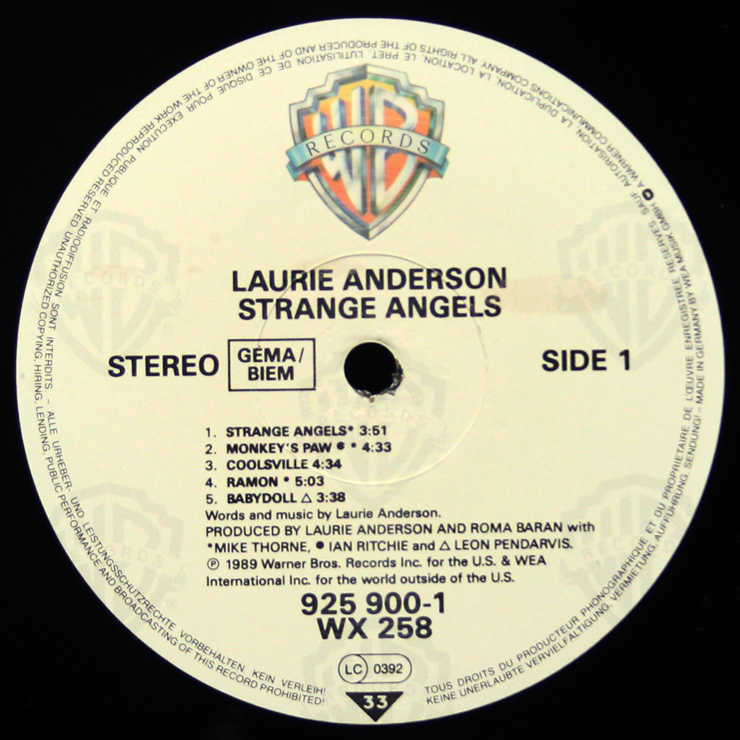 LP Laurie Anderson — Strange Angels фото 3