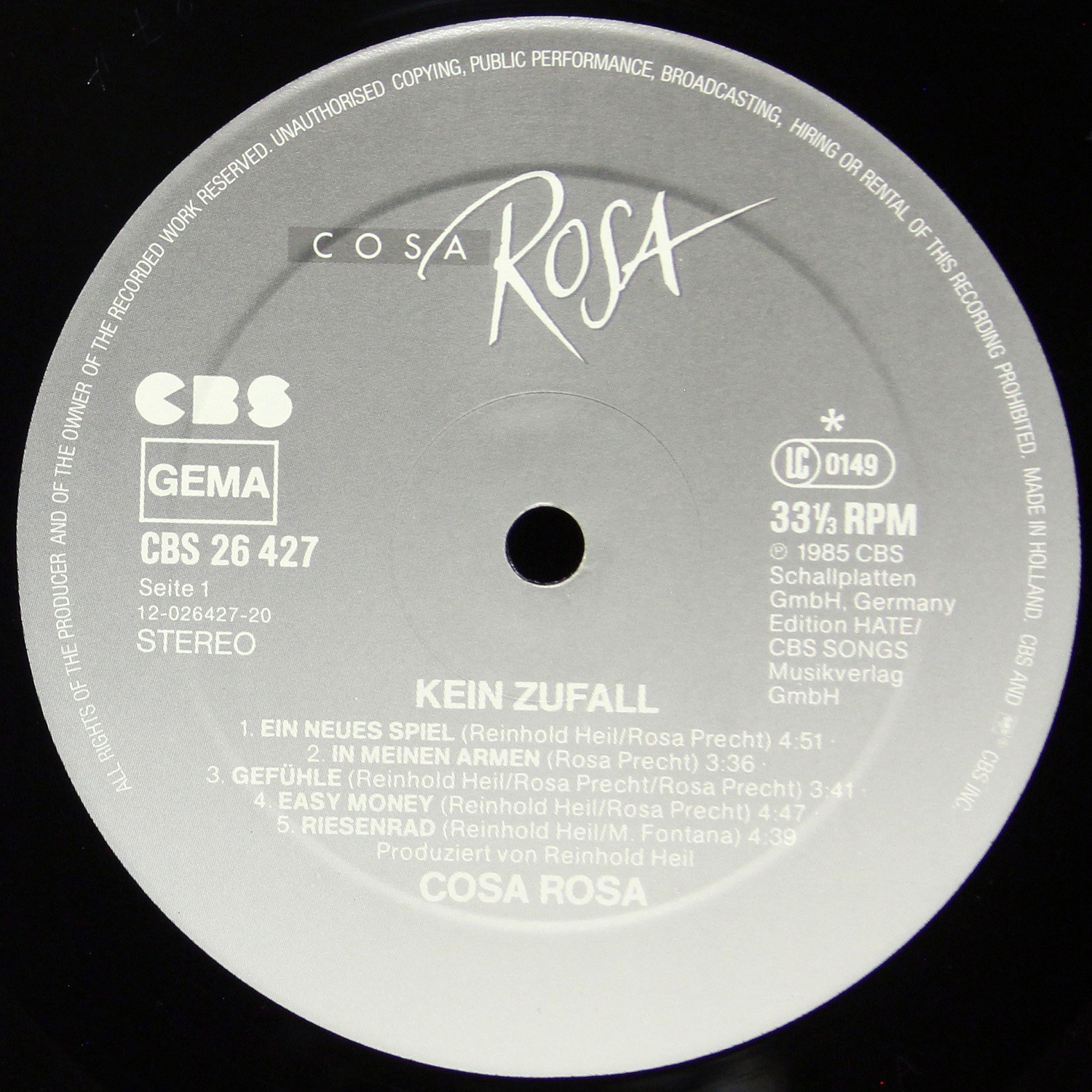 LP Cosa Rosa — Kein Zufall фото 2