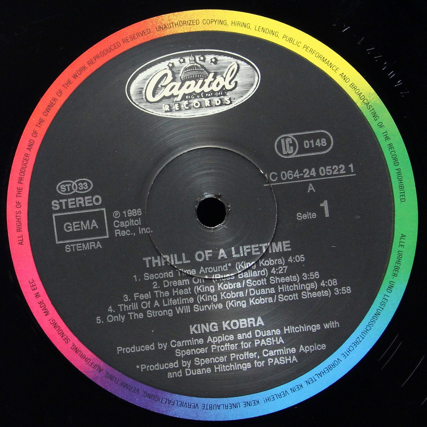 LP King Kobra — Thrill Of A Lifetime фото 3