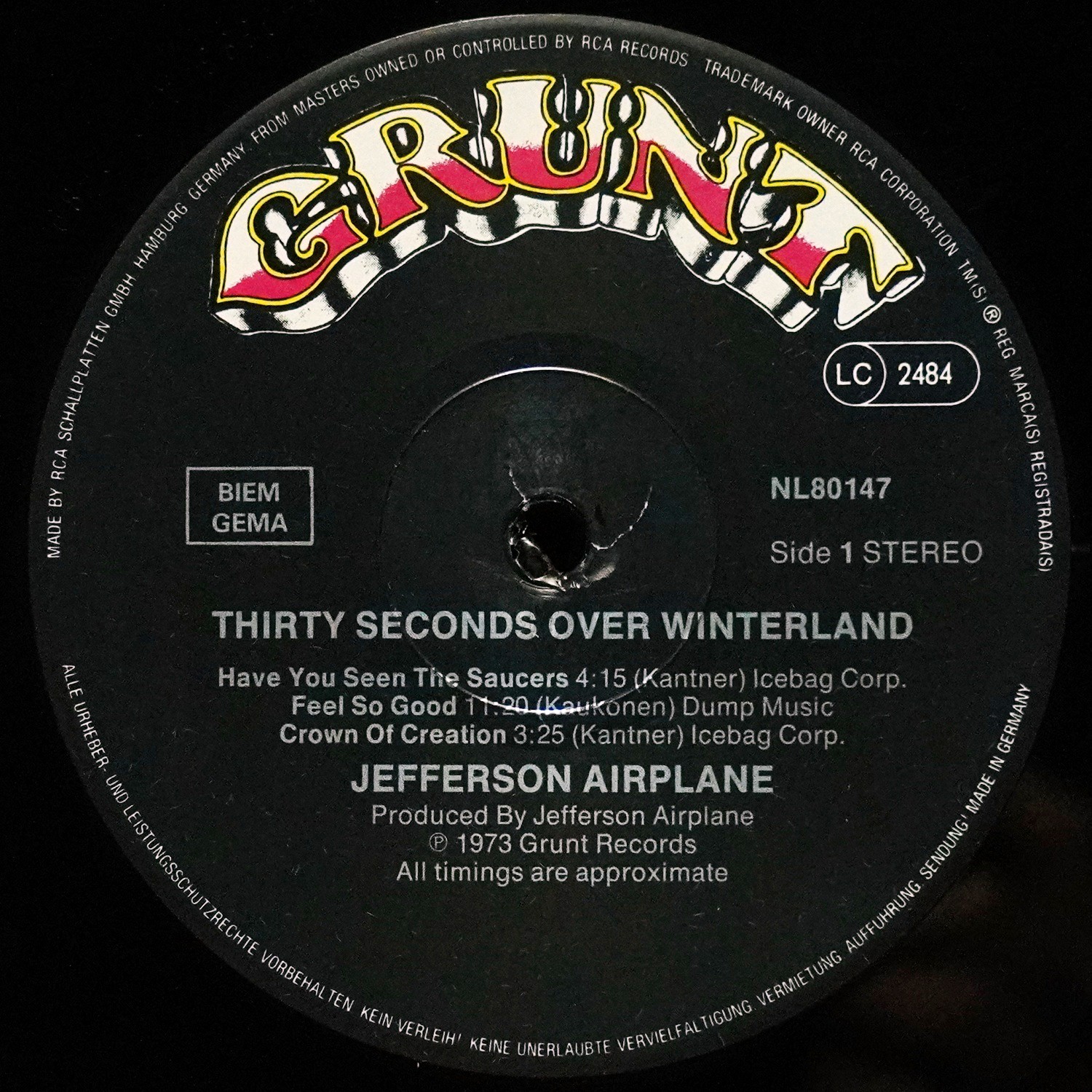 LP Jefferson Airplane — Thirty Seconds Over Winterland фото 3