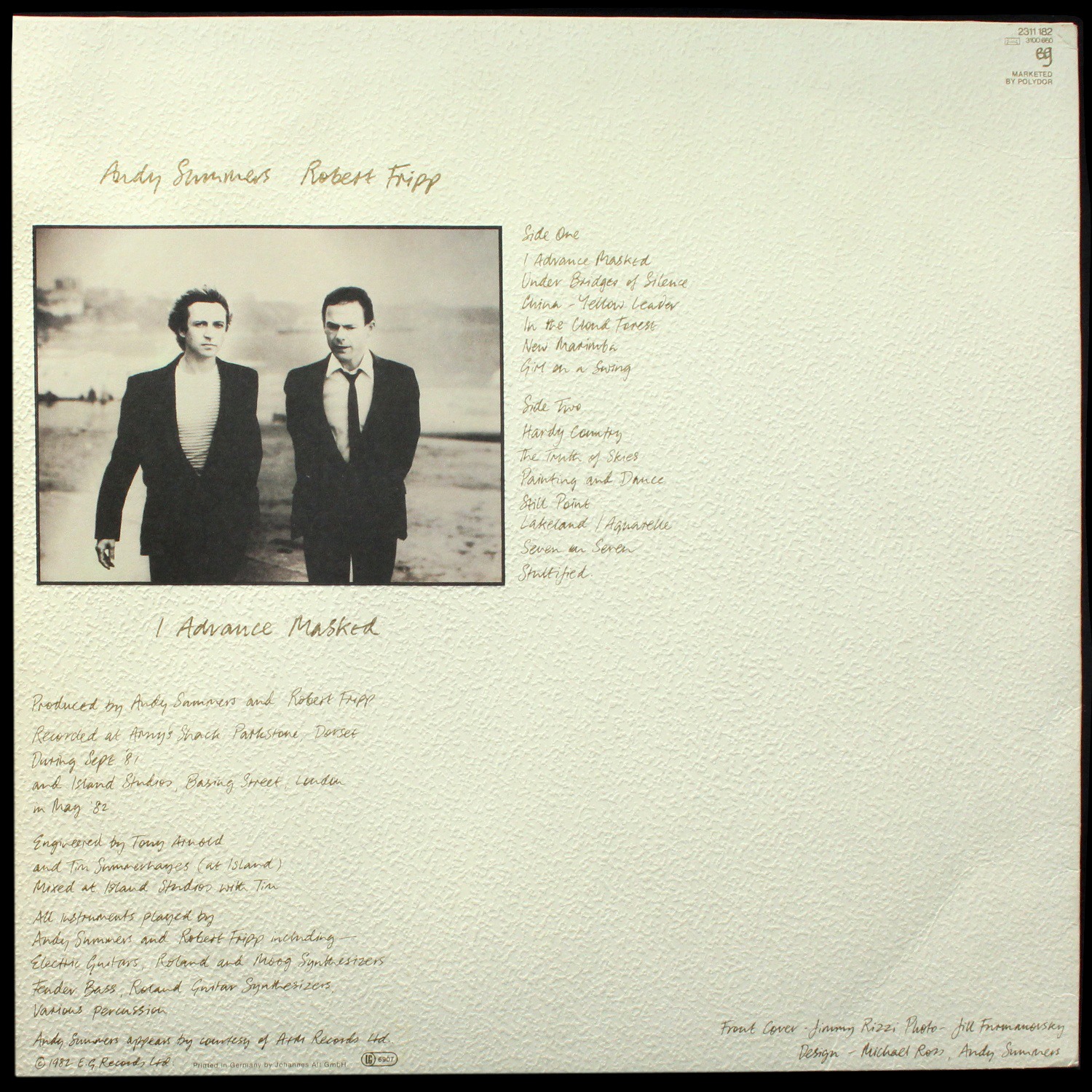 LP Andy Summers — I Advance Masked фото 2