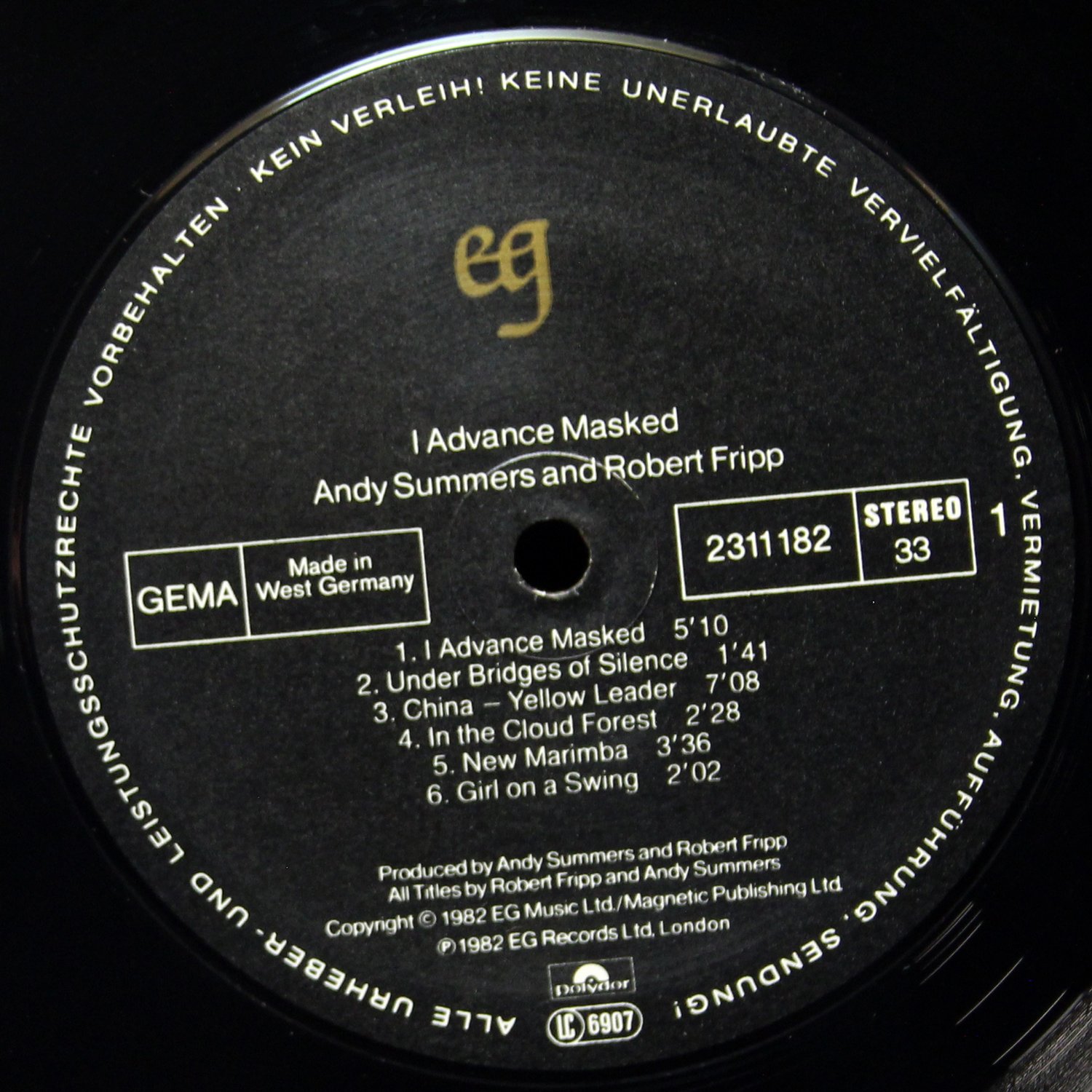 LP Andy Summers — I Advance Masked фото 3