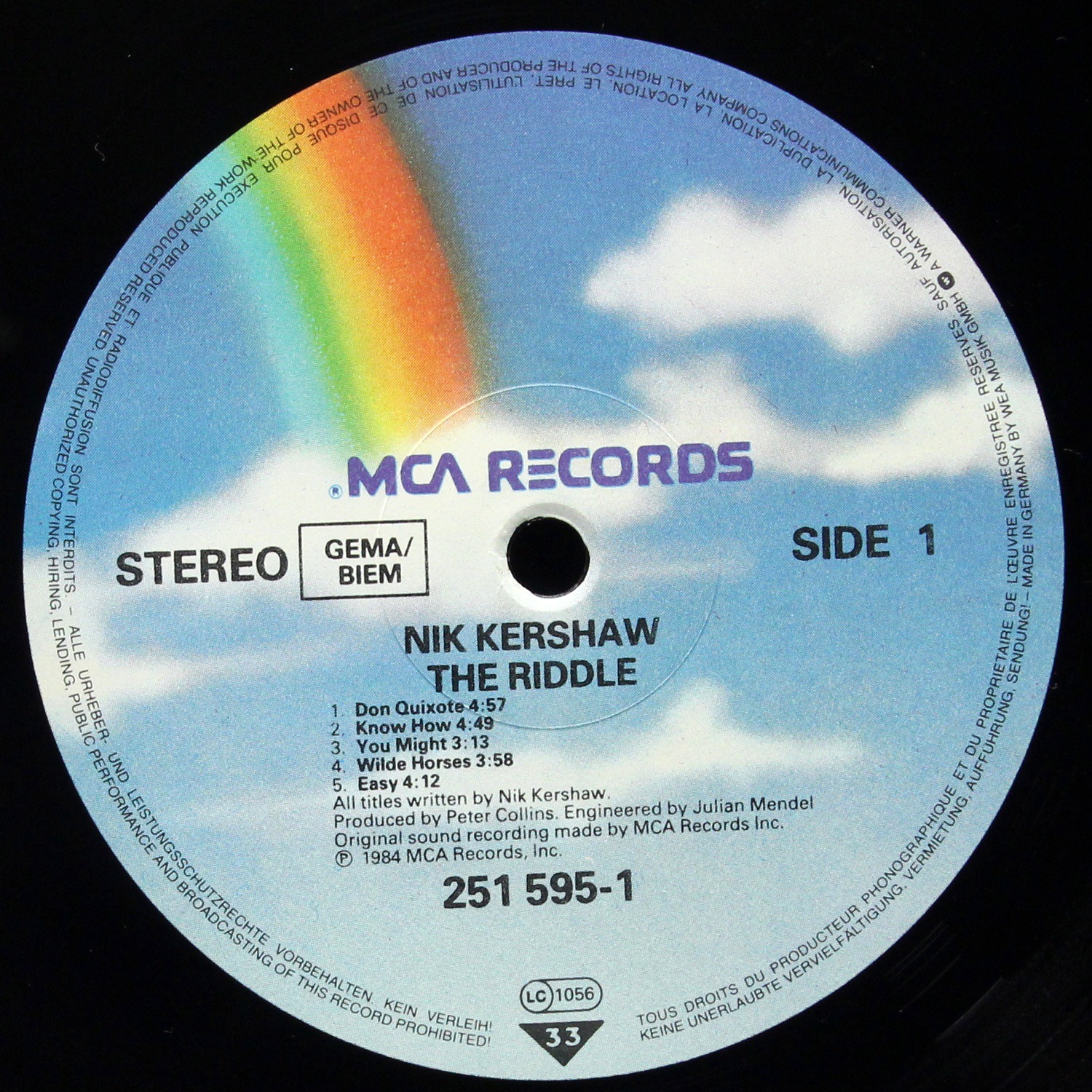 LP Nik Kershaw — Riddle фото 2