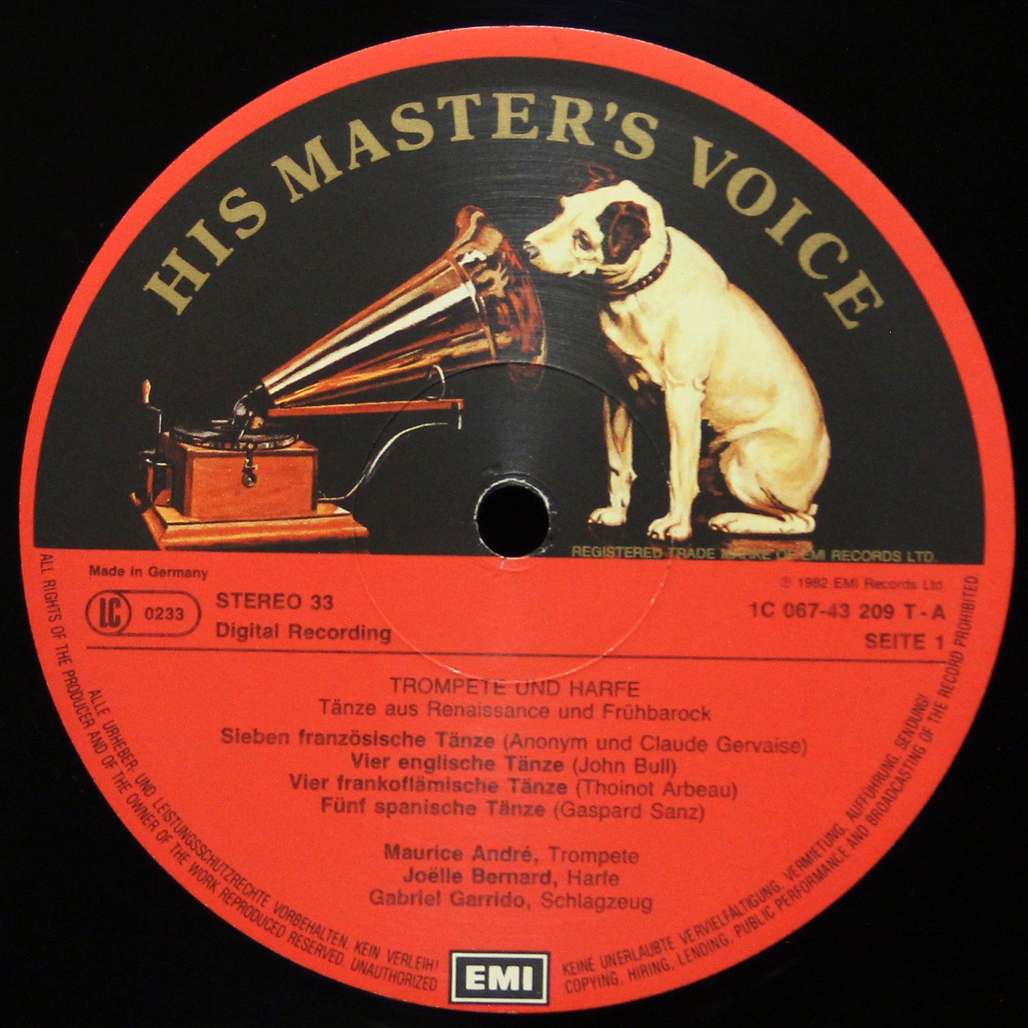 LP Maurice Andre — Trompete Und Harfe (Tanze Aus Renaissance Und Fruhbarock) фото 2