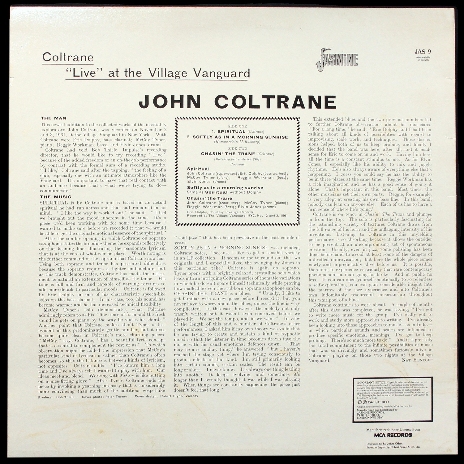 LP John Coltrane — Live At The Village Vanguard Again! фото 2
