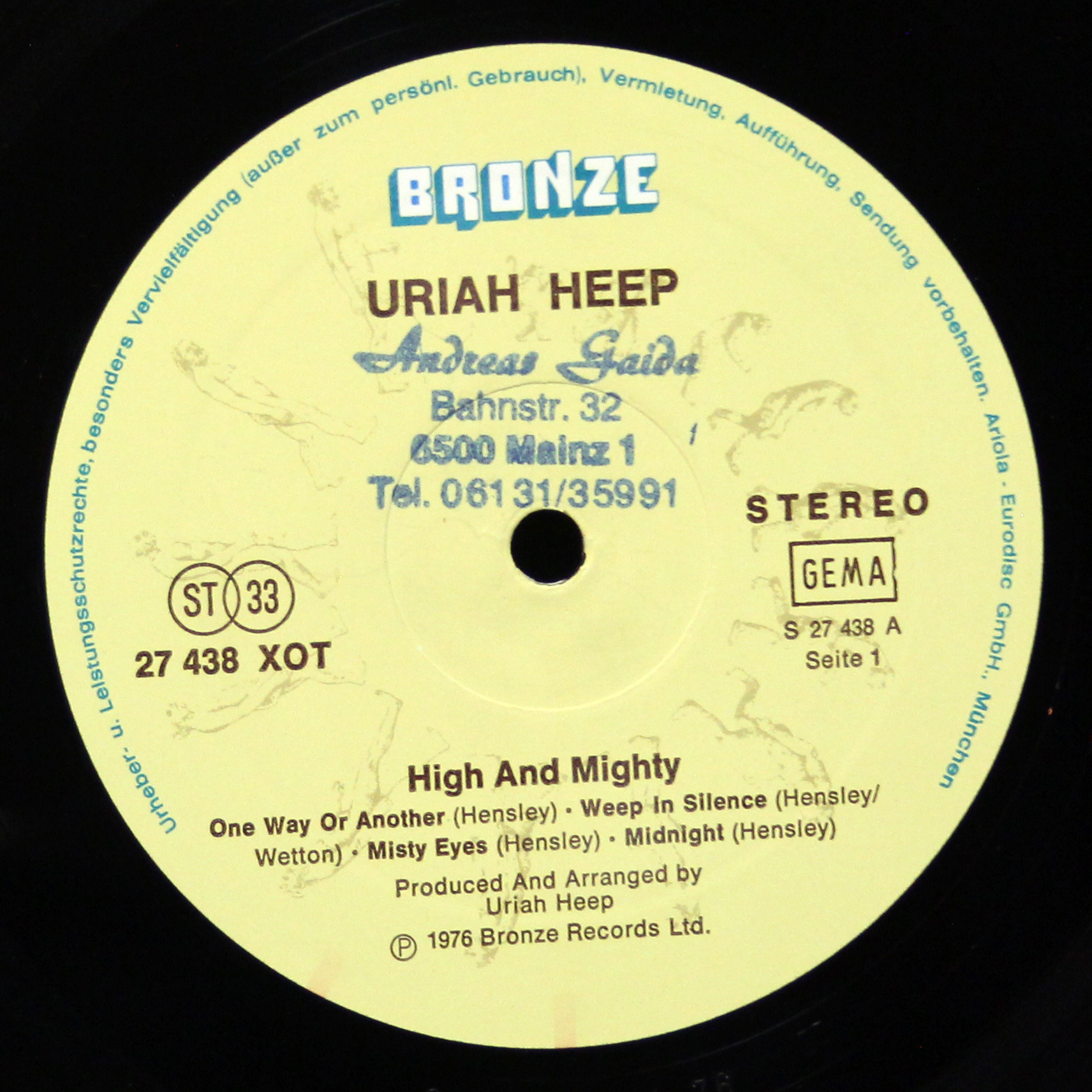 LP Uriah Heep — High And Mighty фото 3