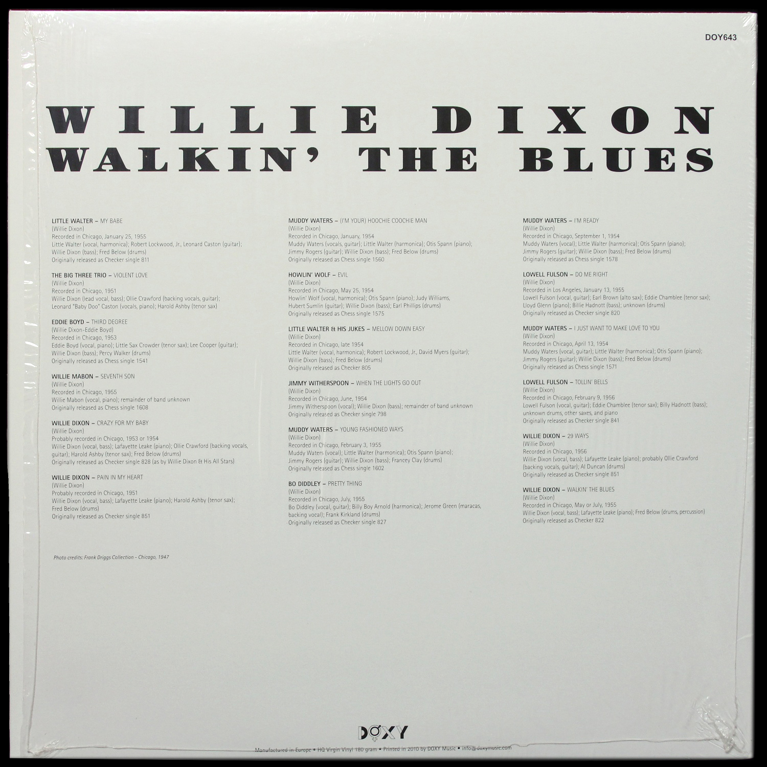 LP Willie Dixon — Walkin' The Blues фото 2